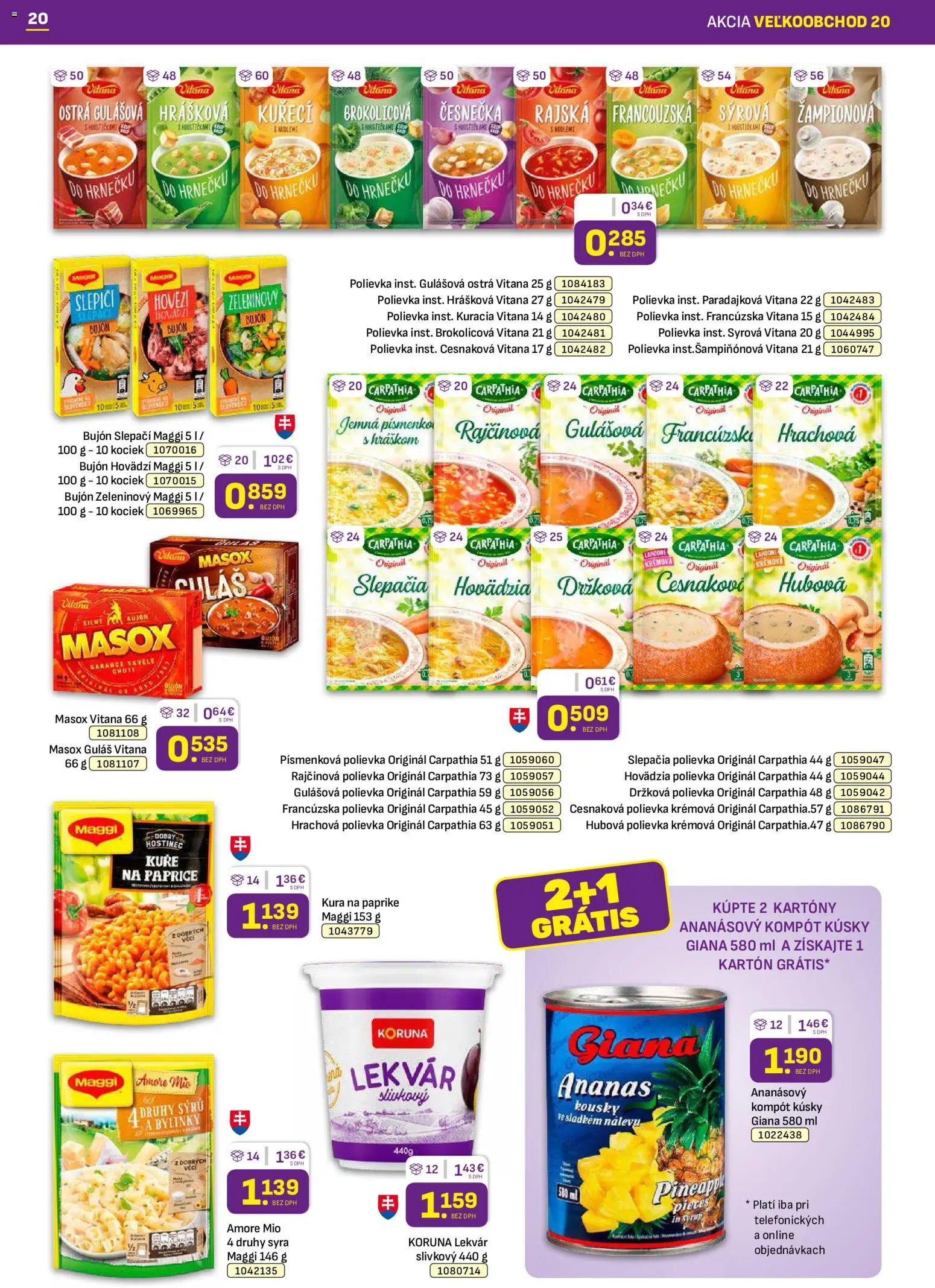 Nové Libex akcie – leták je platný od 05.10.2026 | Strana: 20 | Produkty: Bujón, Masox, Ananás, Bylinky
