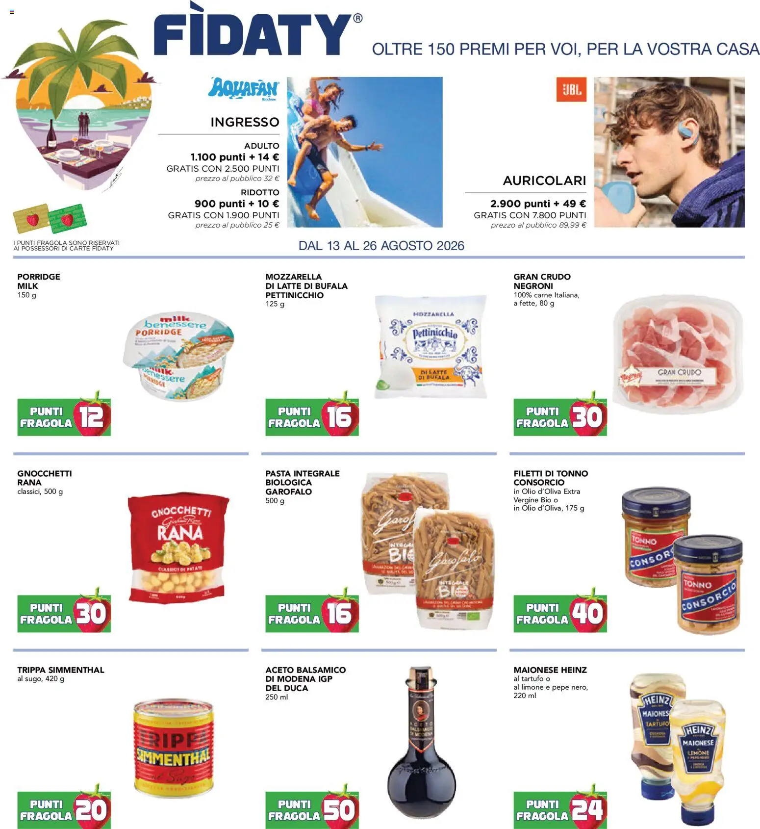 Volantino Esselunga S del 13/08/2026 | Pagina: 1 | Prodotti: Maionese, Latte, Carne, Olio d'oliva