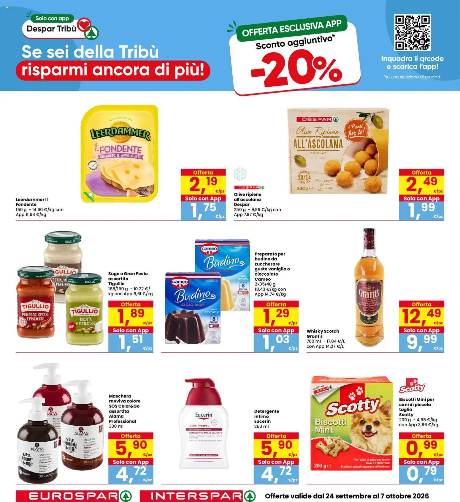 Volantino Eurospar del 24/09/2026 | Pagina: 22 | Prodotti: Vaniglia, Intimo, Pesto, Ricotta