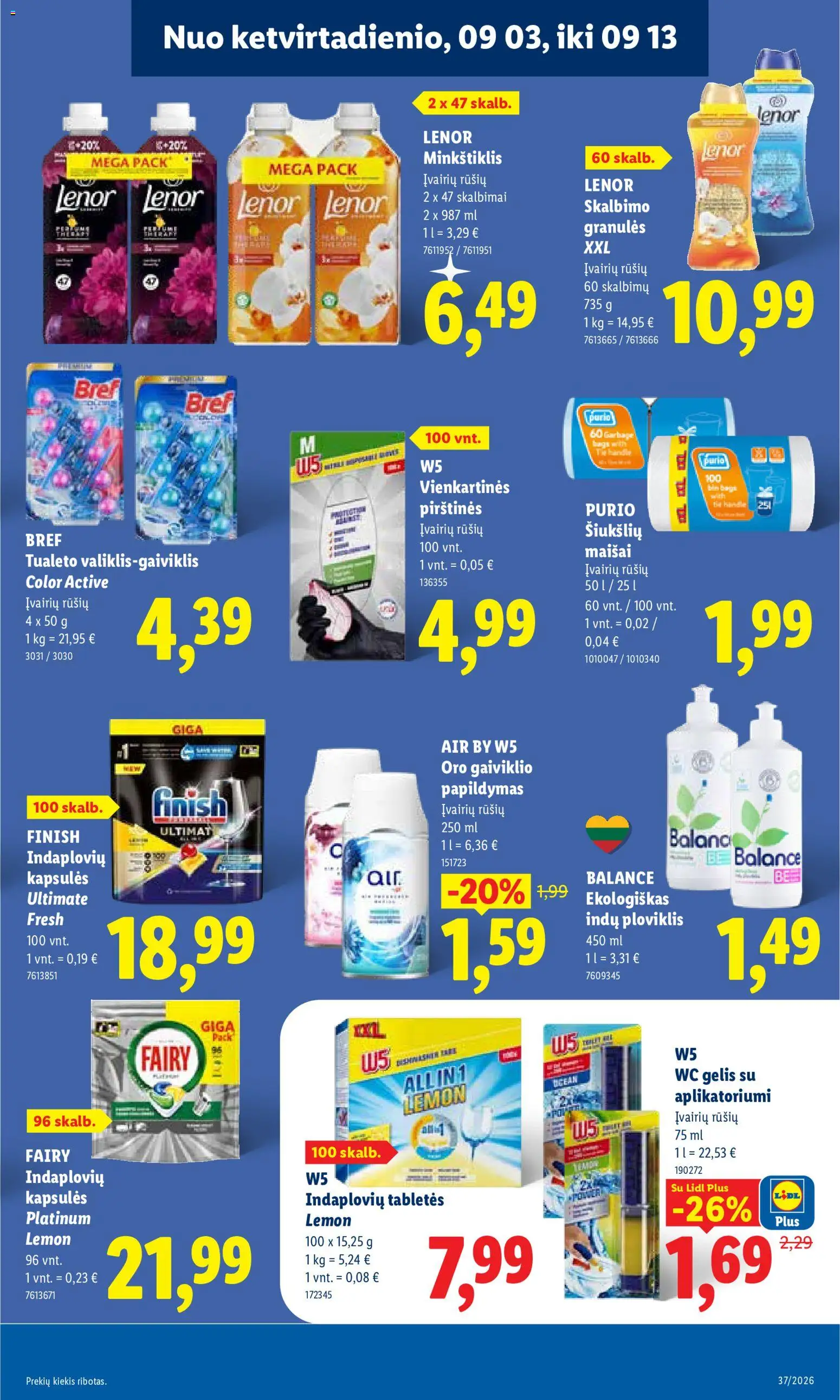LIDL akcijos nuo 2026.09.07 | Puslapis: 25 | Prekių: Wc, Kapsulės, Ploviklis, Pirštines
