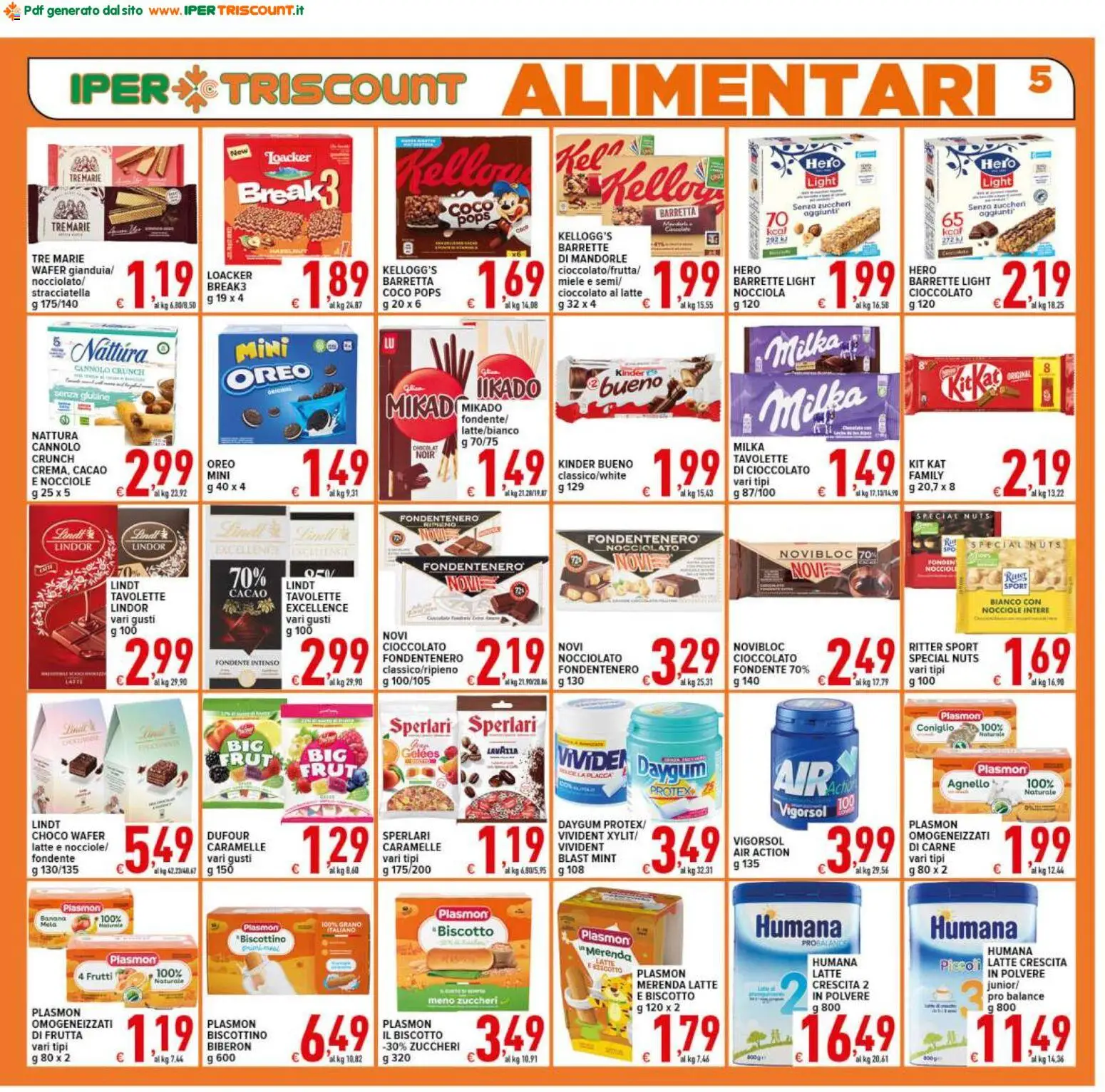 Volantino Ipertriscount del 06.03.2026 | Pagina: 5 | Prodotti: Frutta, Mandorle, Barretta, Cacao