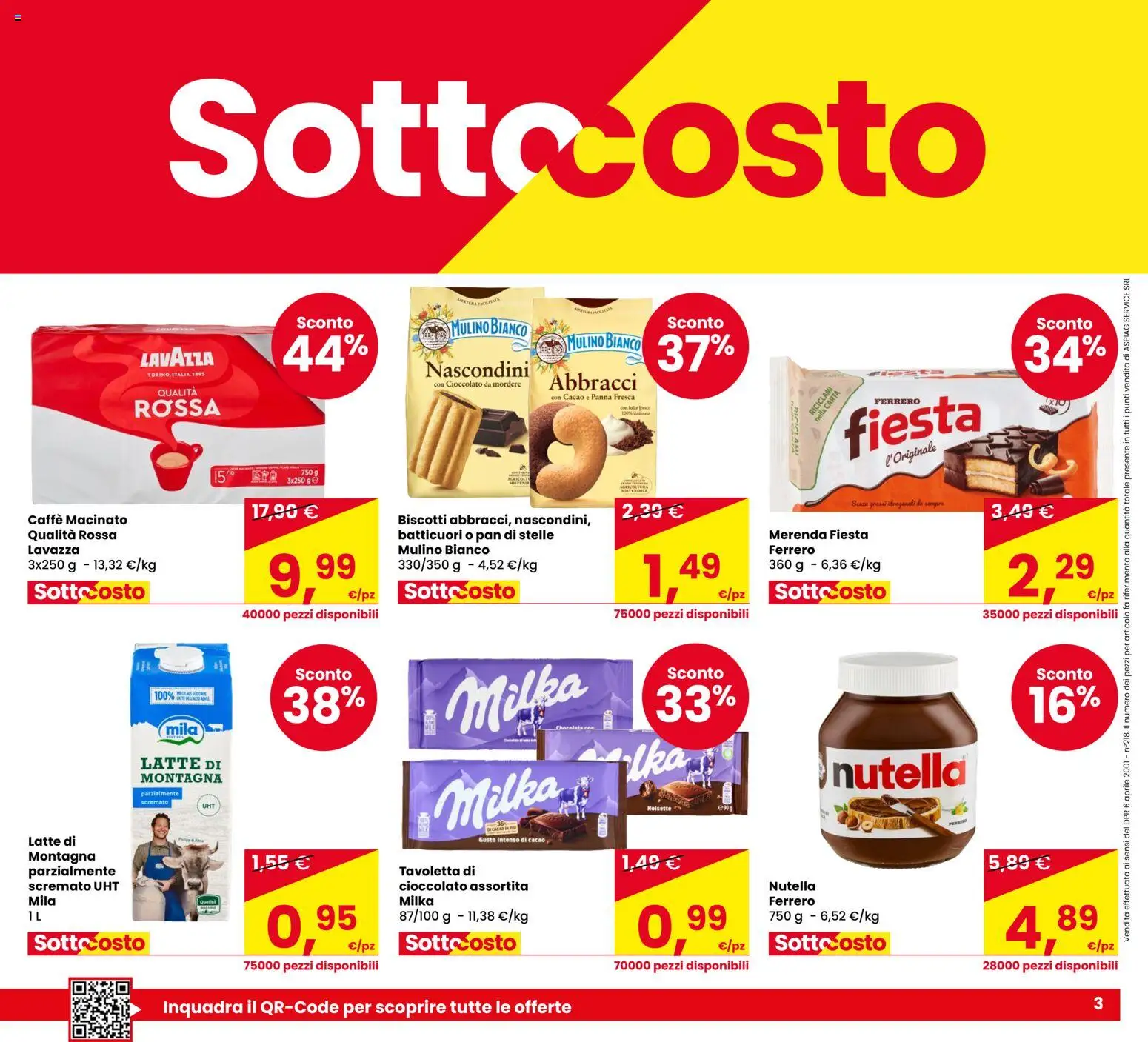 Volantino Despar del 01/10/2026 | Pagina: 3 | Prodotti: Cioccolato, Biscotti, Caffè macinato, Macinato