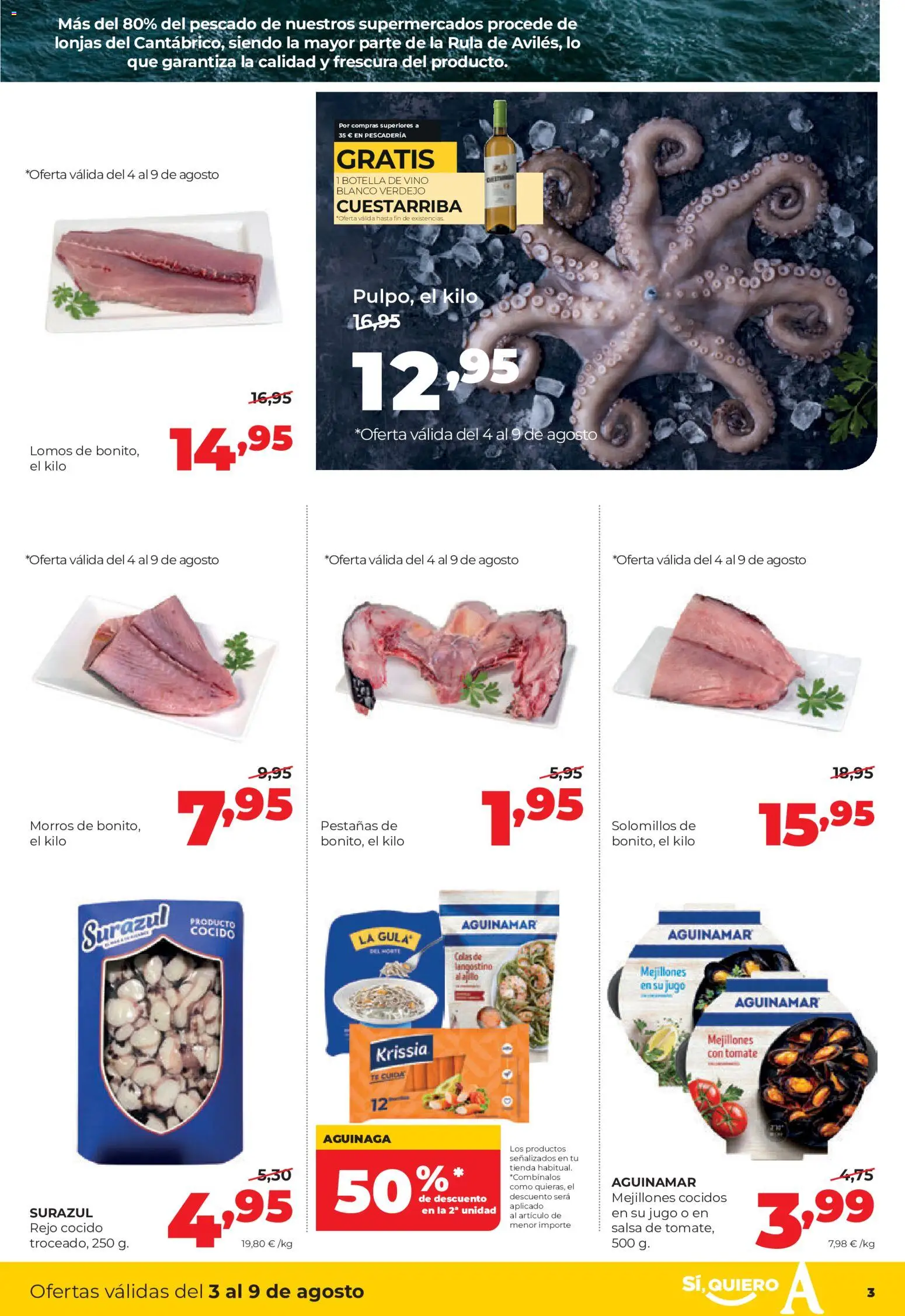 Alimerka folleto Castilla y León │ válido desde el 03/08/2026 | Página: 3 | Productos: Jugo, Pescado, Té, Langostino