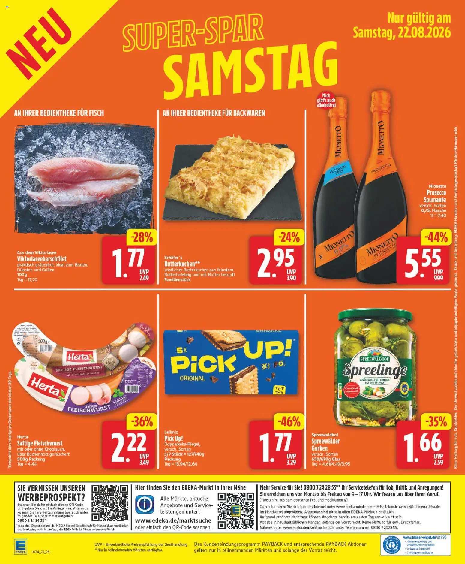 Edeka Prospekt – gültig ab 17.08.2026 | Seite: 24 | Produkte: Fisch, Prosecco, Dill, Gurken