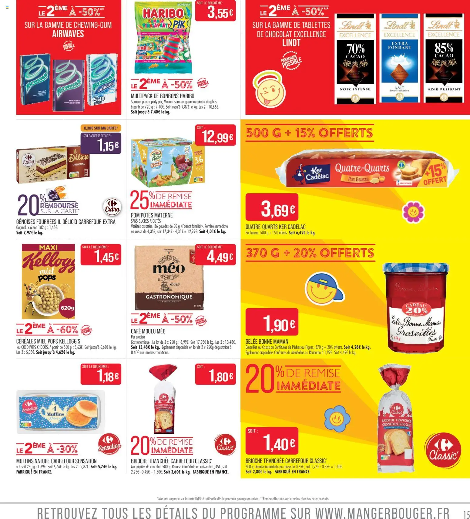 {H1} | Page: 15 | Produits: Miel, Lait, Lindt, Céréales