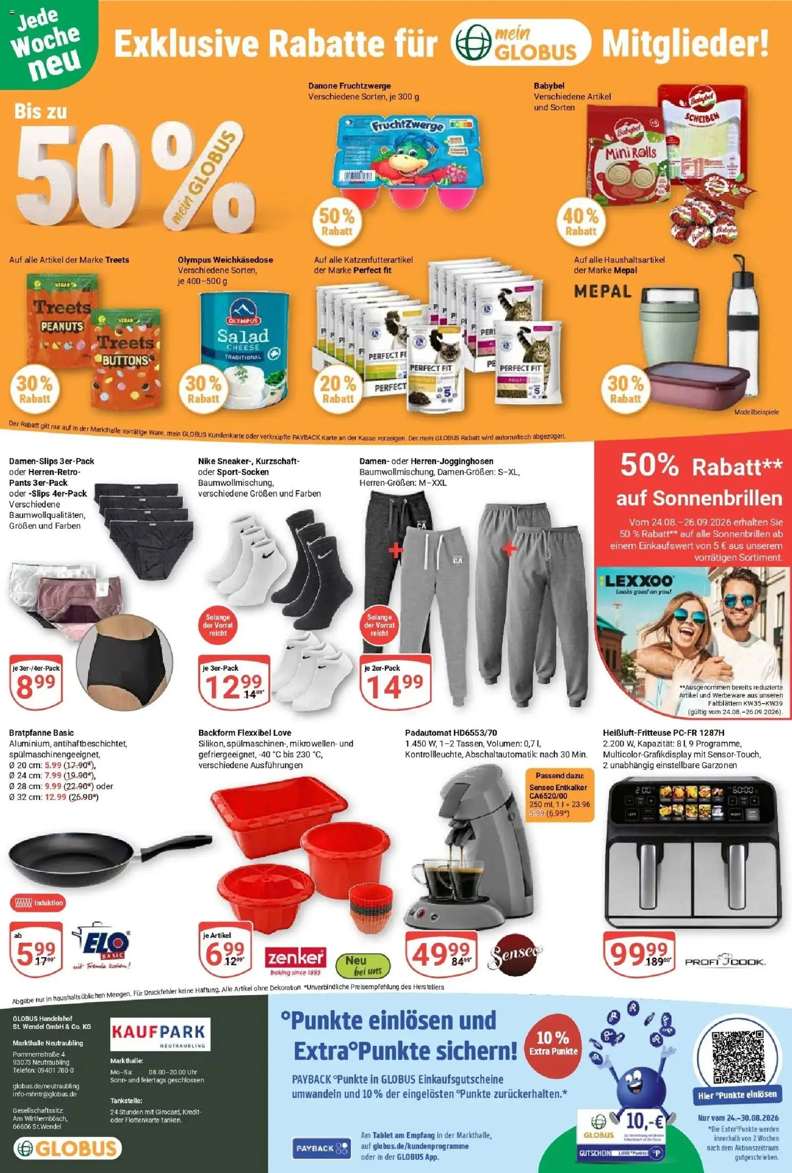 Globus Prospekt Neutraubling (ab 24.08.2026) » Angebote online | Seite: 23 | Produkte: Fruchtzwerge, Heißluftfritteuse, Telefon, Uhr