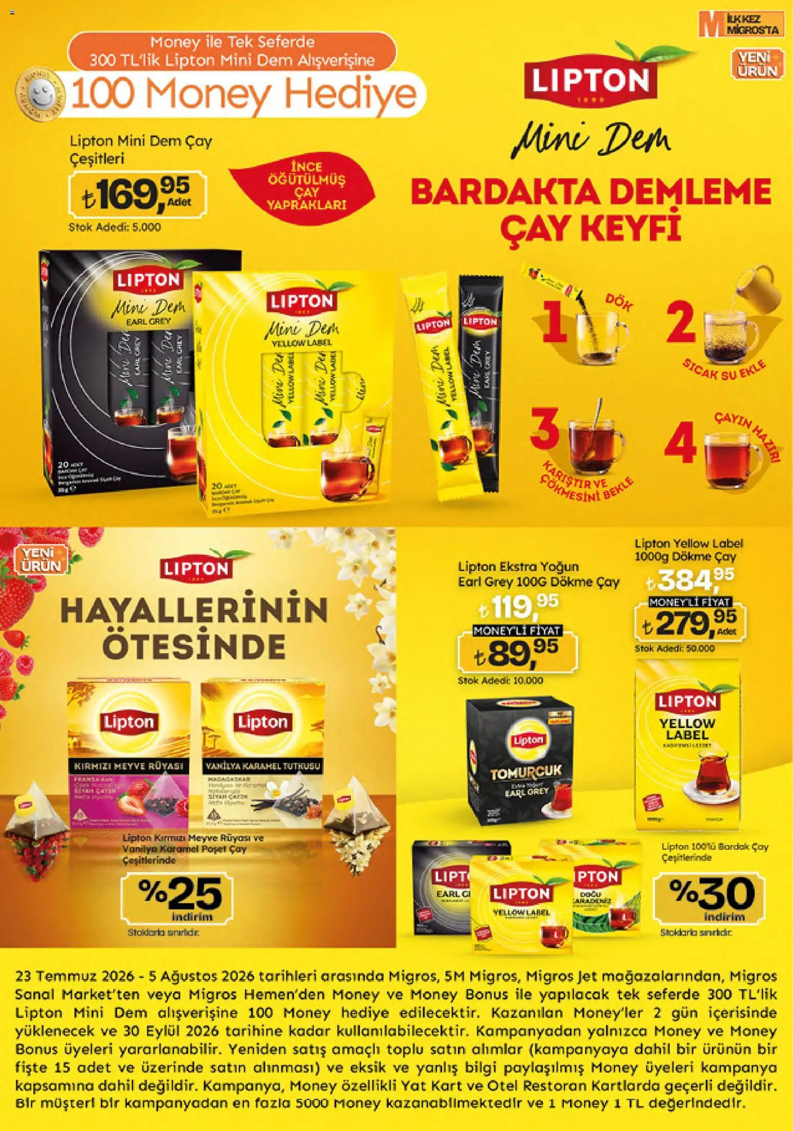 Migros Katalog - 5M Migroskop Dijital - 23 Temmuz 2026 tarihinden itibaren geçerlidir | Sayfa: 43 | Ürünler: Çay, Su, Meyve, Zselatin