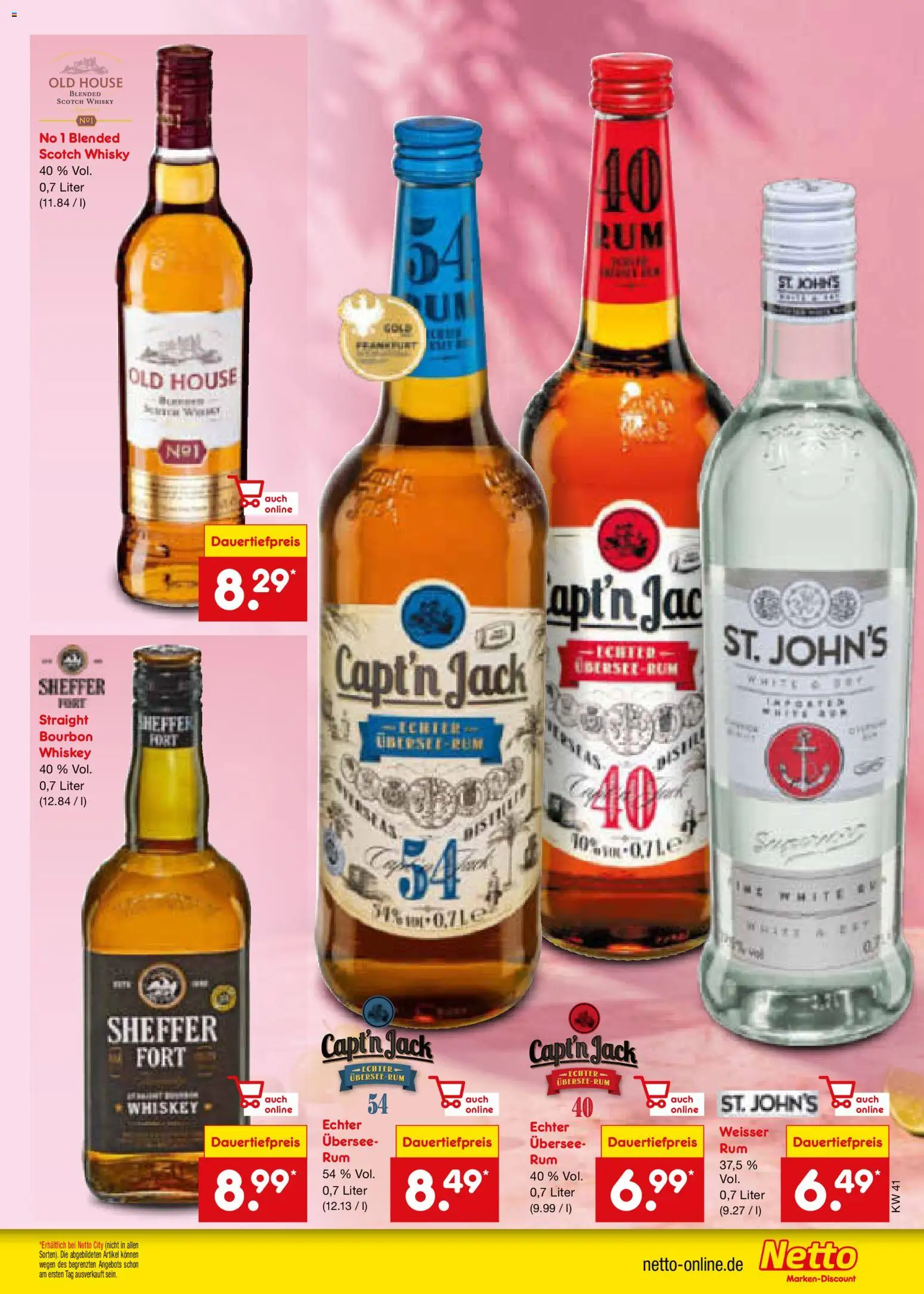 Netto Marken-Discount Prospekt – gültig ab 05.10.2026 | Seite: 33 | Produkte: Whisky, Rum, Bourbon, Whiskey