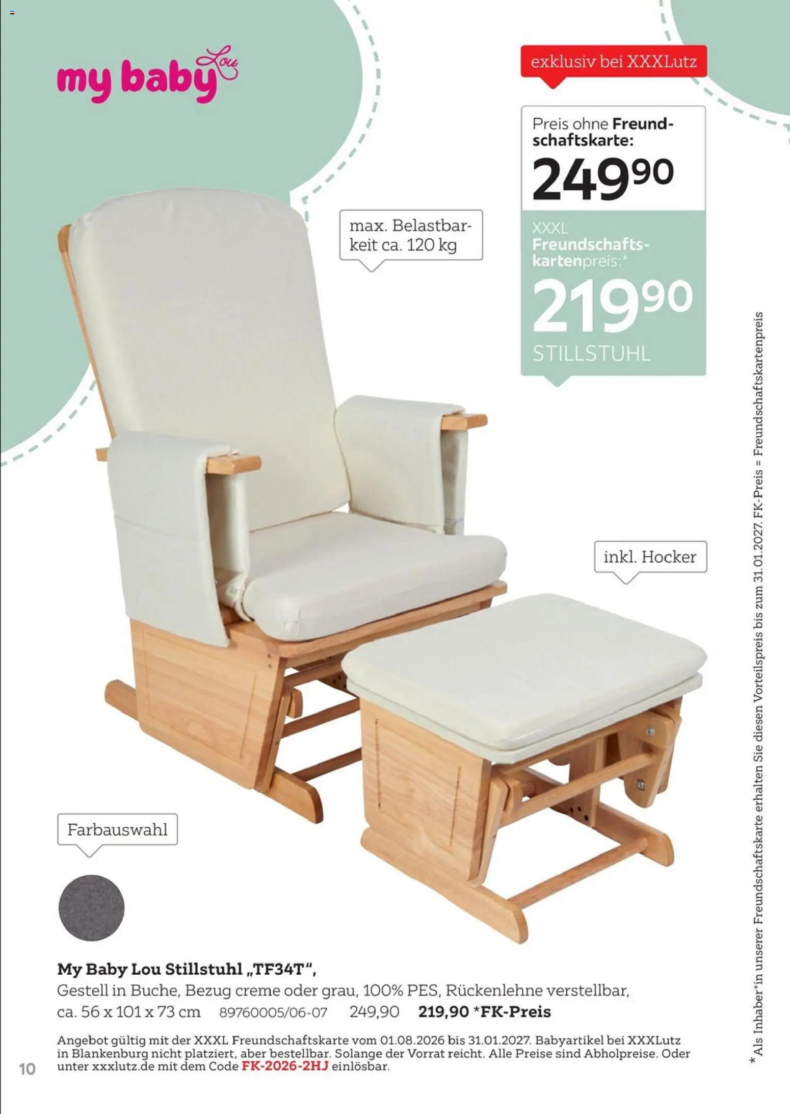 XXXLutz Freundschaftskartenjournal – gültig ab 01.08.2026 | Seite: 10 | Produkte: Hocker, Creme