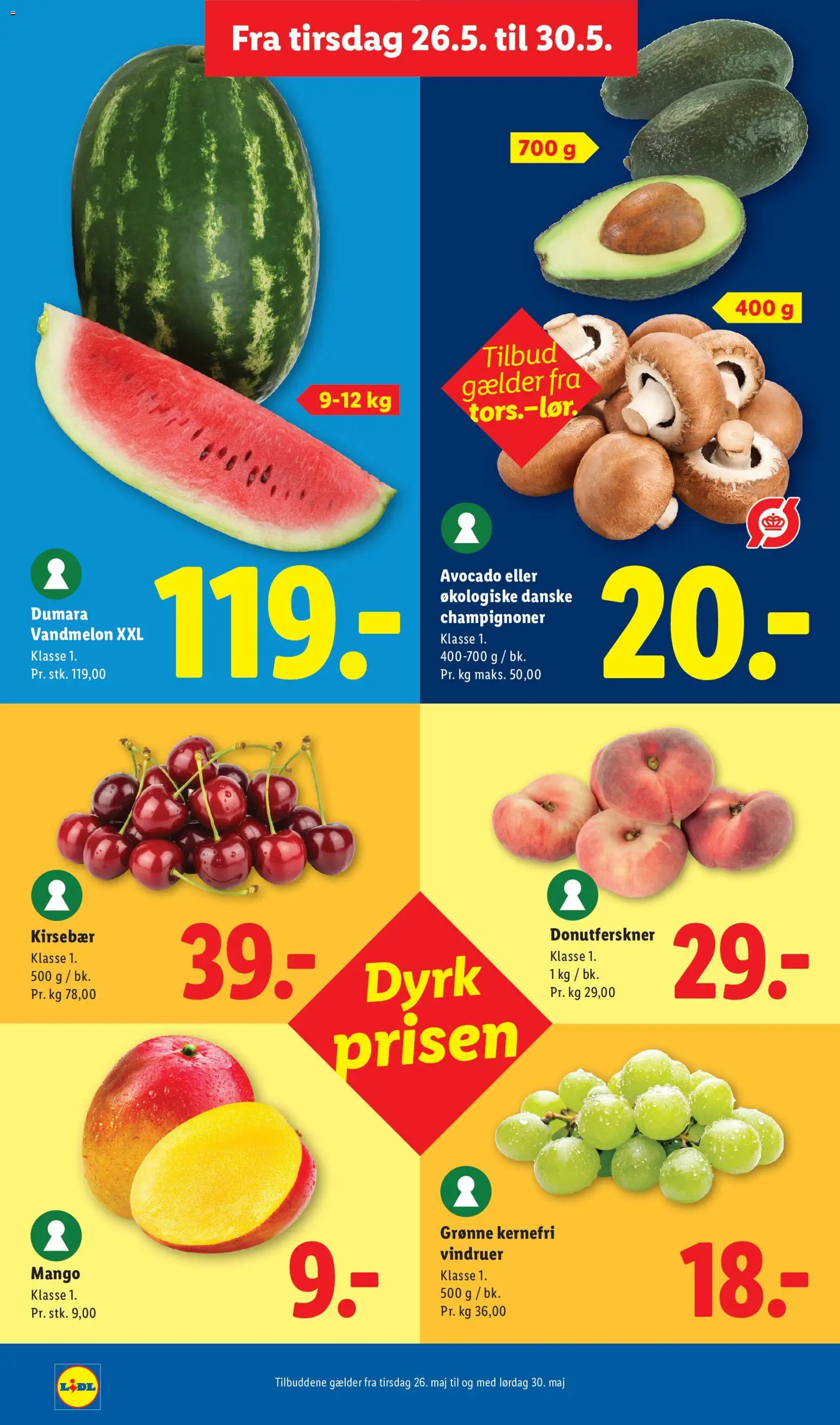 Lidl tilbudsavis – gyldig fra 28.05.2026 | Side: 21 | Produkter: Kirsebær, Avocado, Vandmelon, Vindruer