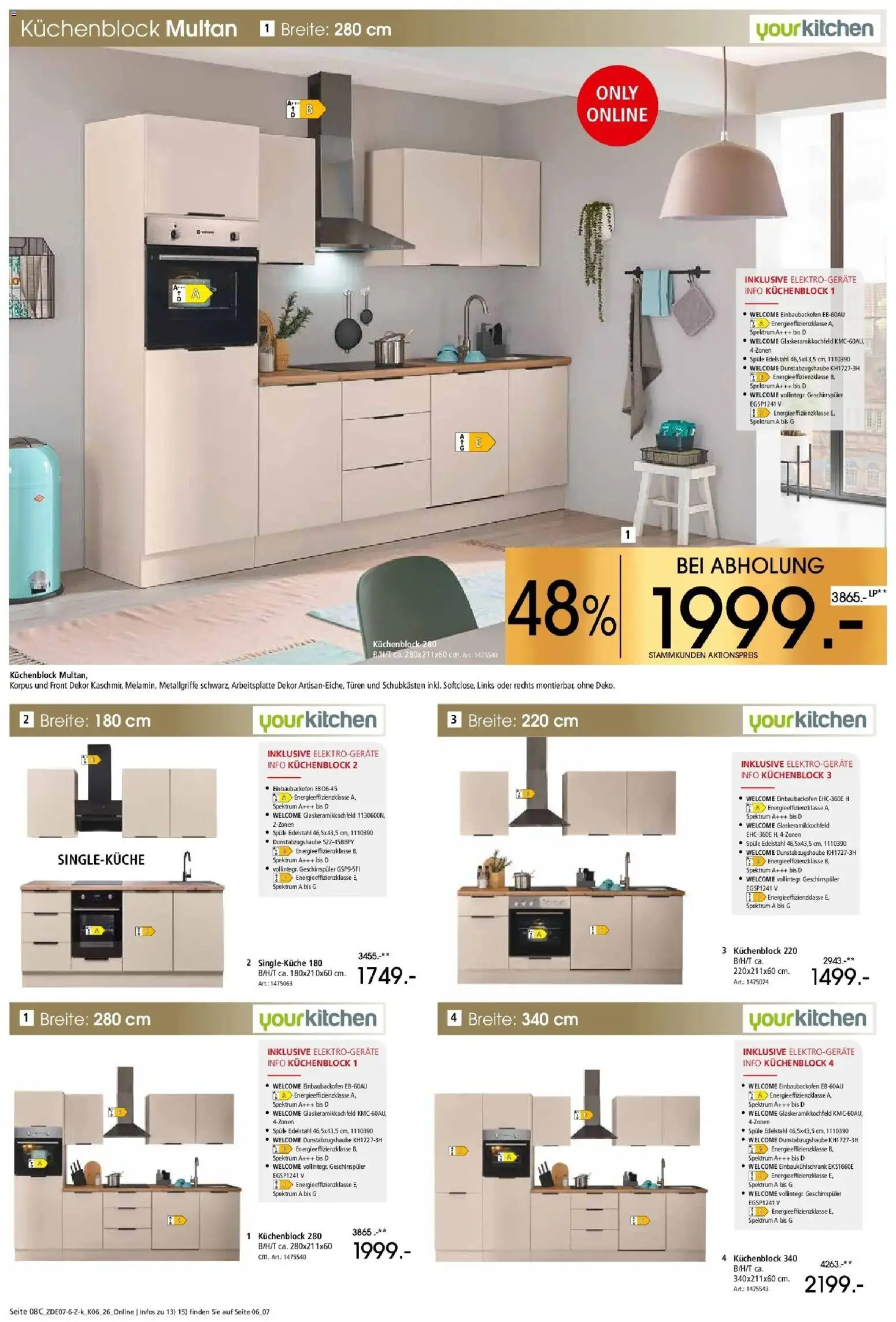 Zurbrüggen Küchen für ihr Zuhause Unna – gültig ab 25.07.2026 | Seite: 14 | Produkte: Geschirrspüler, Küchenblock
