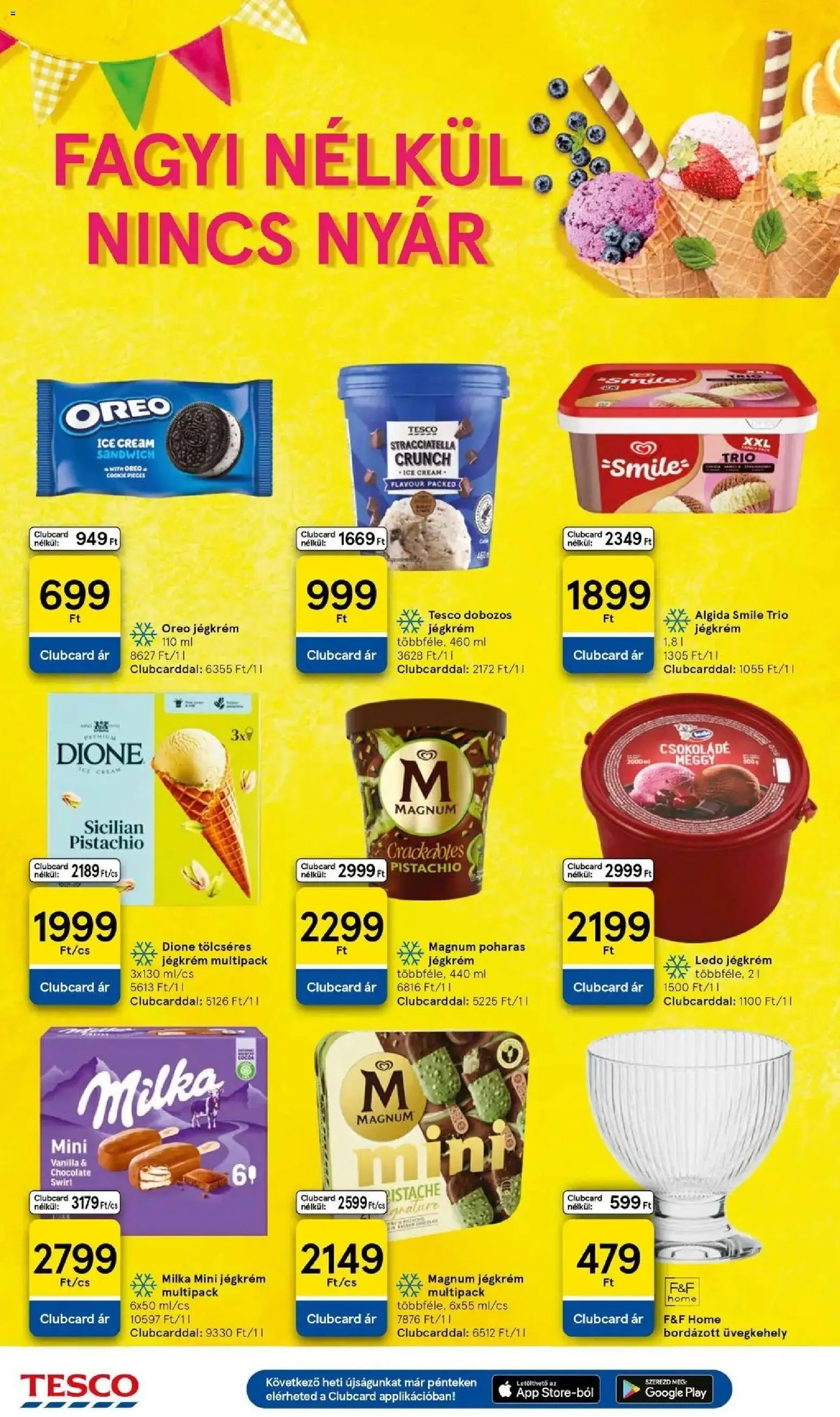 Tesco akciós ujság - amely érvényes a következő dátumtól: 10.06.2026 | Oldal: 8 | Termékek: Meggy, Fagyi, Csokoládé, Jégkrém