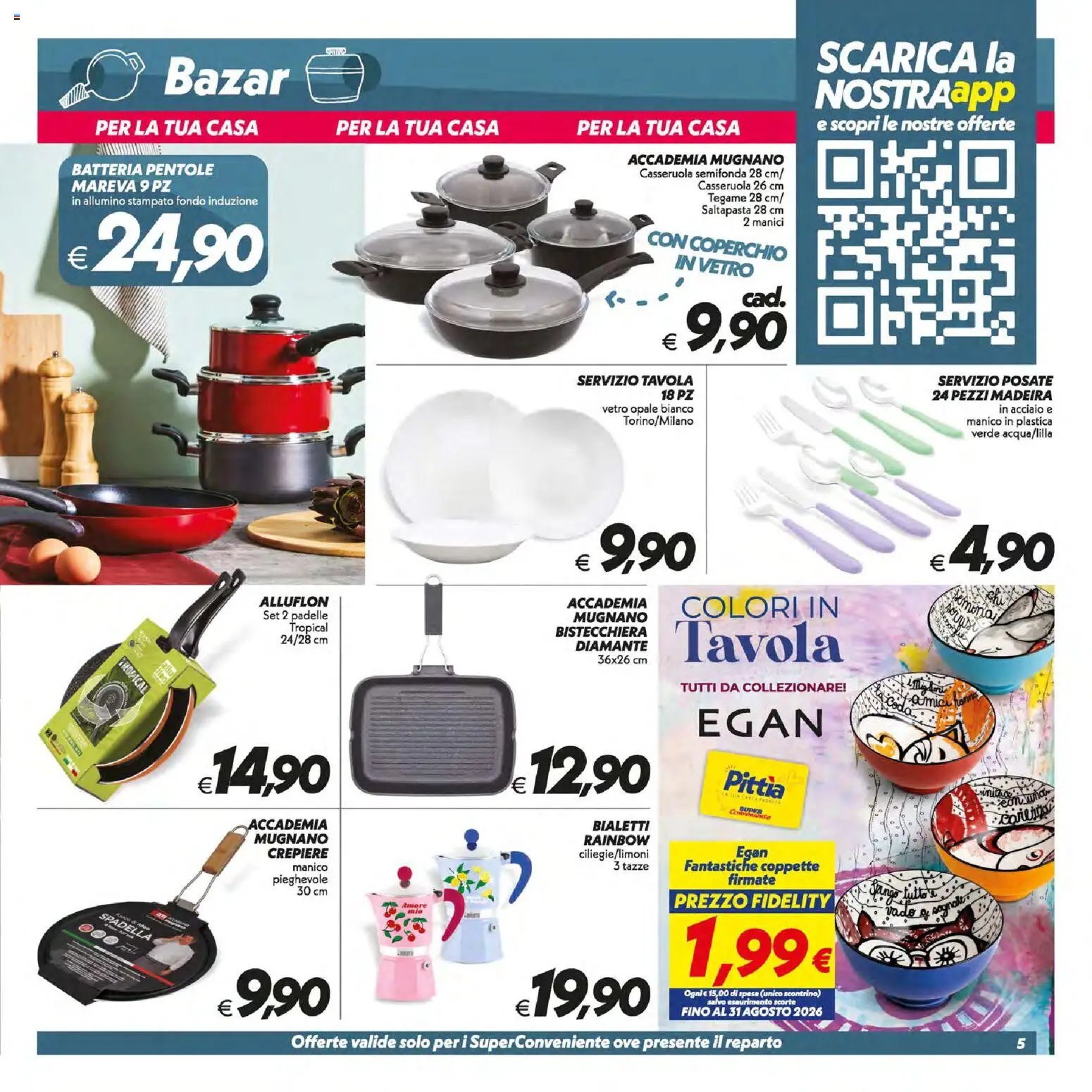 Volantino SuperConveniente del 16/07/2026 | Pagina: 38 | Prodotti: Posate, Bistecchiera, Casseruola, Batteria