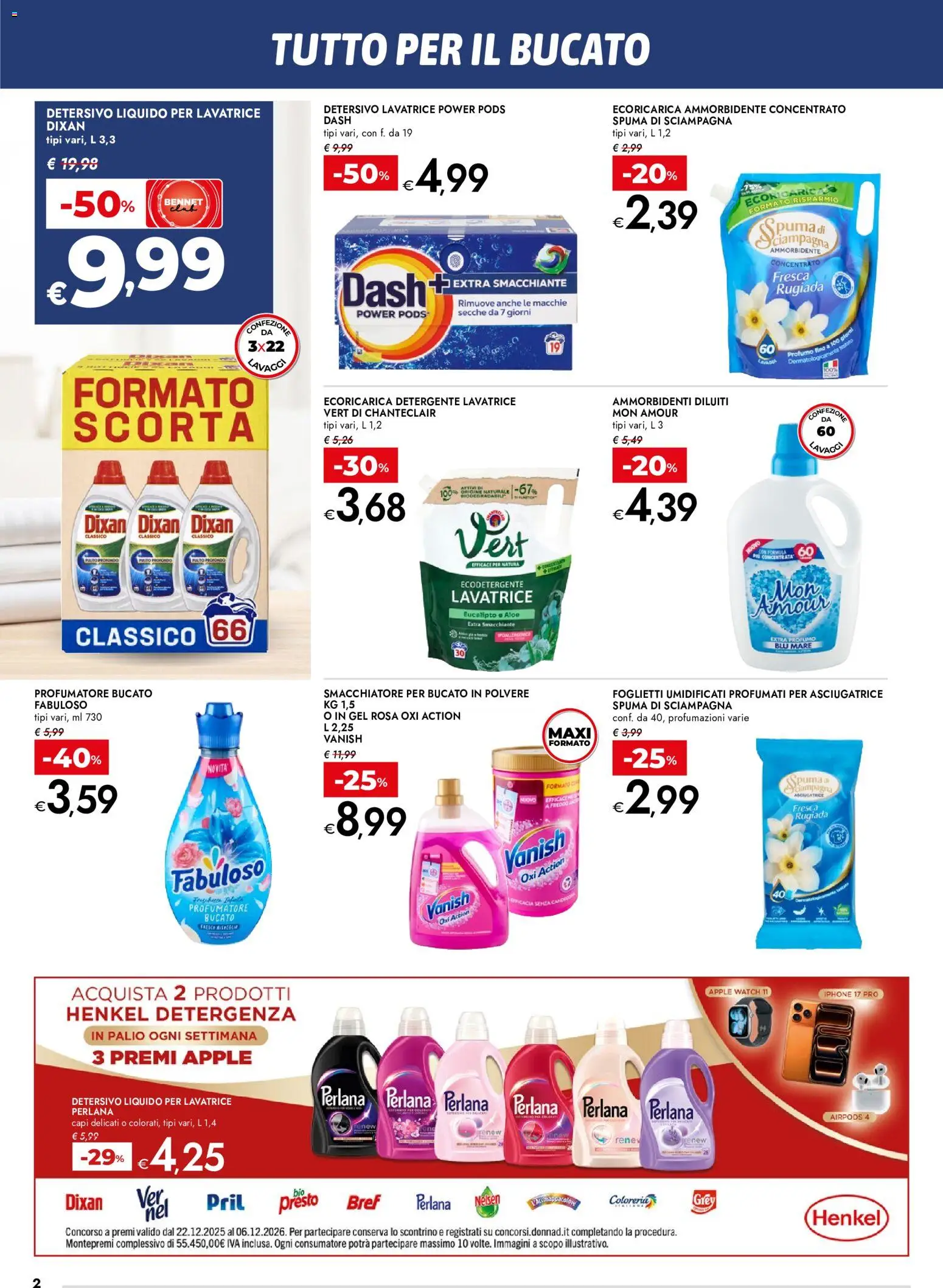 Volantino bennet del 20/08/2026 | Pagina: 2 | Prodotti: Iphone, Ammorbidente, Smacchiatore, Asciugatrice