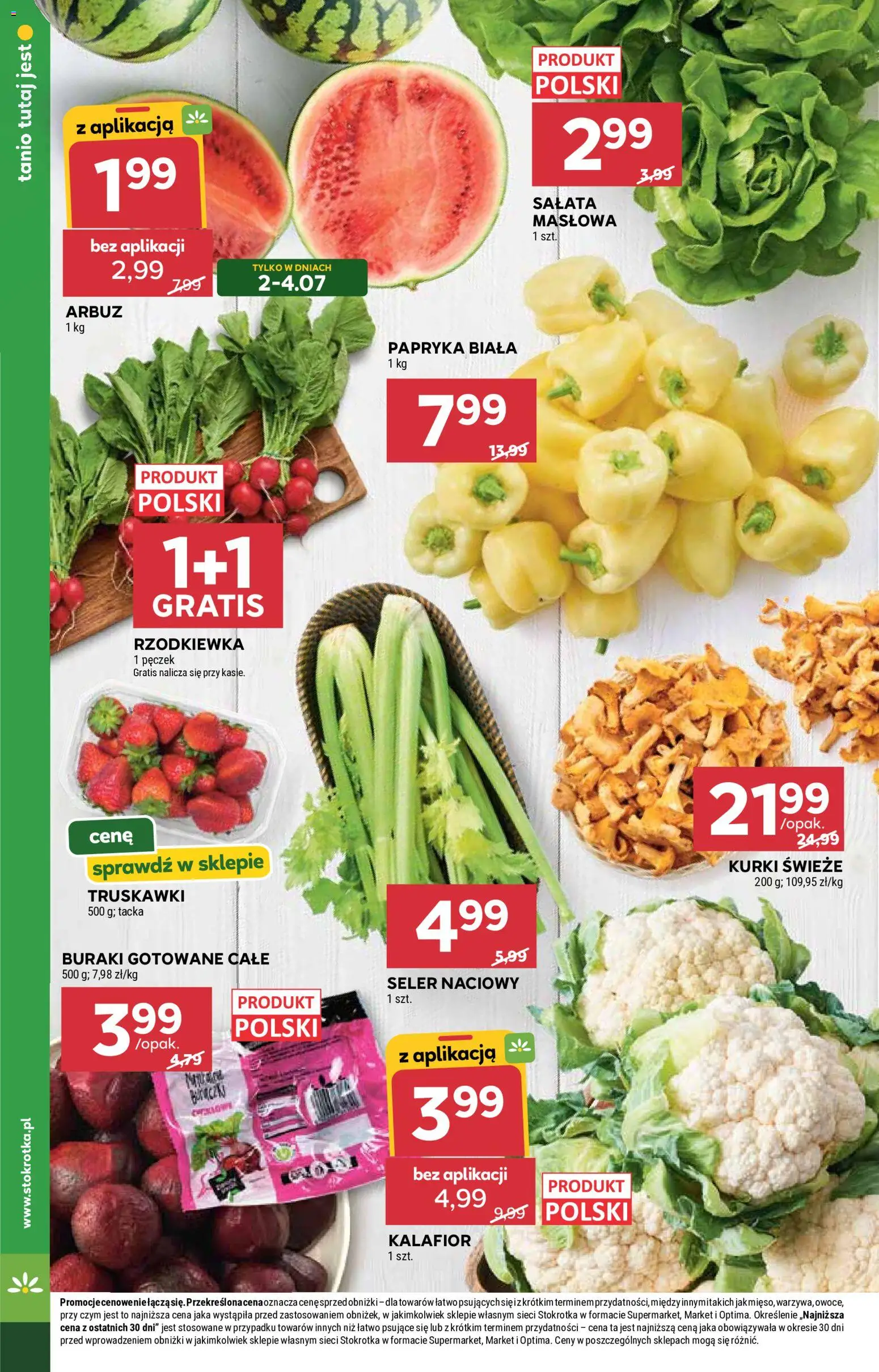 Stokrotka gazetka - Market od 02.07.2026 | Strona: 10 | Produkty: Kalafior, Buraki, Papryka, Truskawki