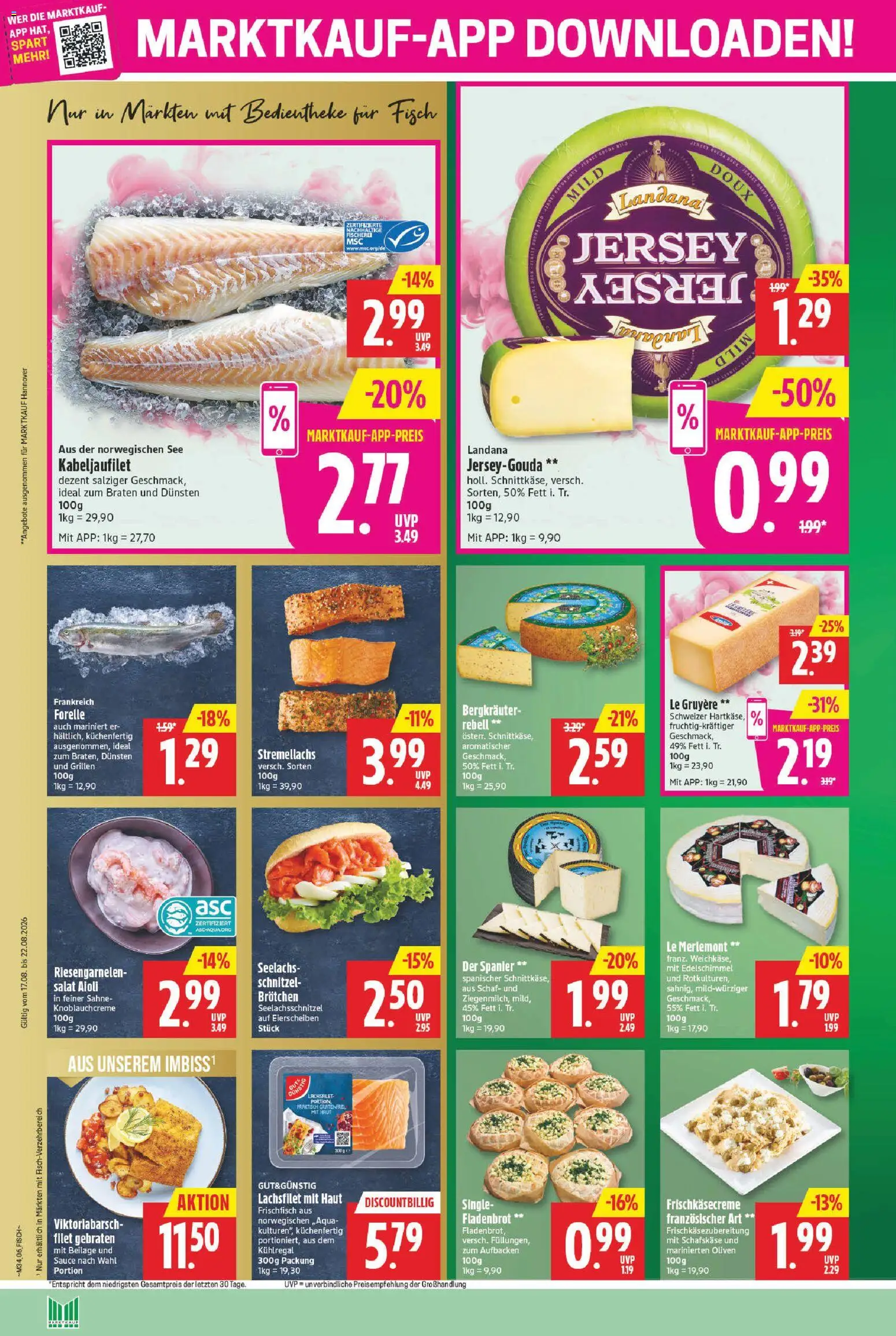 Marktkauf Prospekt – gültig ab 17.08.2026 | Seite: 6 | Produkte: Met, Schnitzel, Fisch, Schafskase