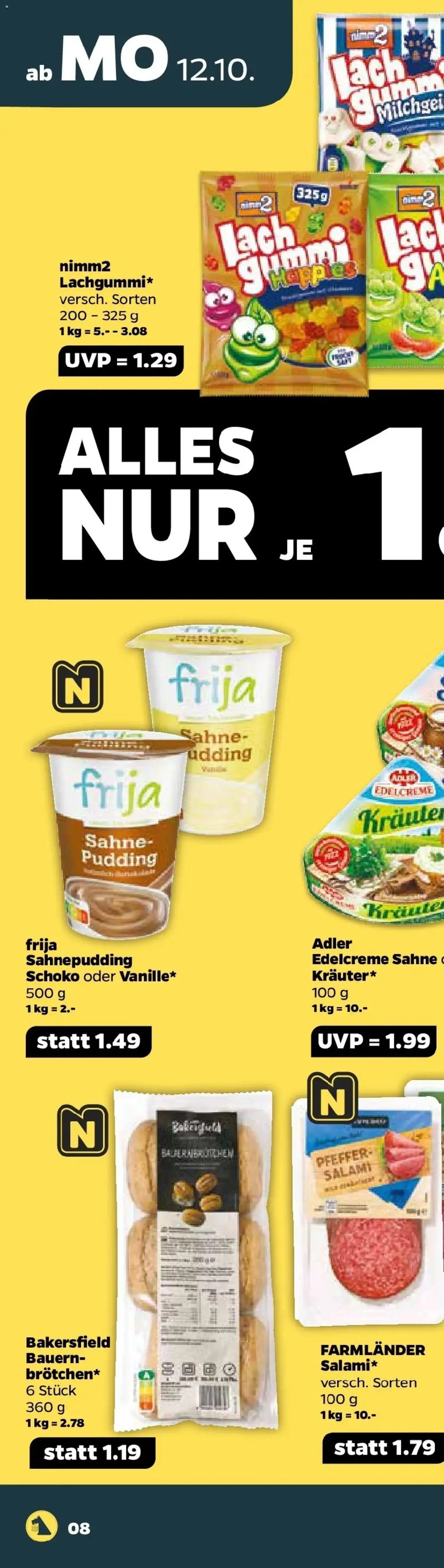 Netto Aktueller Prospekt ab 12.10.2026 → Angebote nächste Woche | Seite: 21 | Produkte: Pudding, Pfeffer, Salami, Sahne