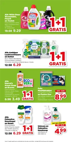 Unicura en Palmolive Handzeep, Alle flacons à 250-300 ml - Voorbeeld van een folder van Plus, geldig van 27.05.2026 | Pagina: 35 | Producten: Kan, Allesreiniger, Gel, Douchegel