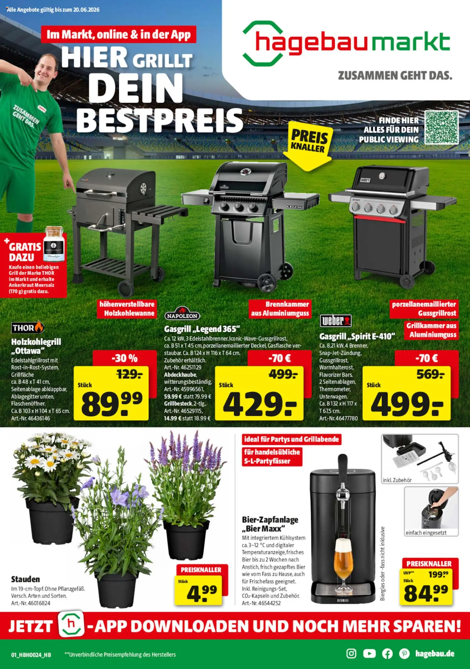 Hagebau Prospekt – gültig ab 06.06.2026 | Seite: 1 | Produkte: Grill, Bier