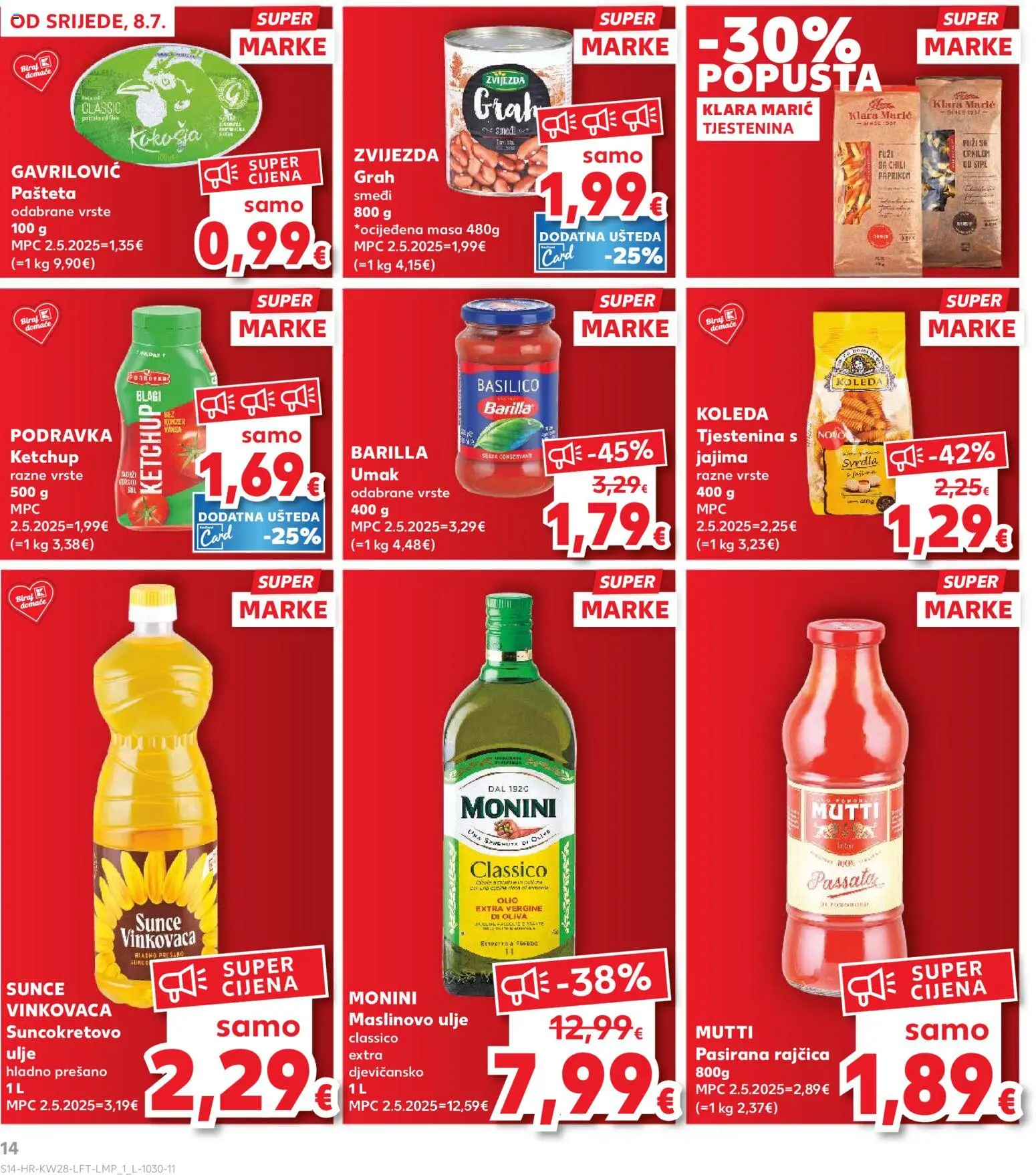 Kaufland HR akciós ujság - amely érvényes a következő dátumtól: 2026.07.08. | Oldal: 14 | Termékek: Chili, Ketchup