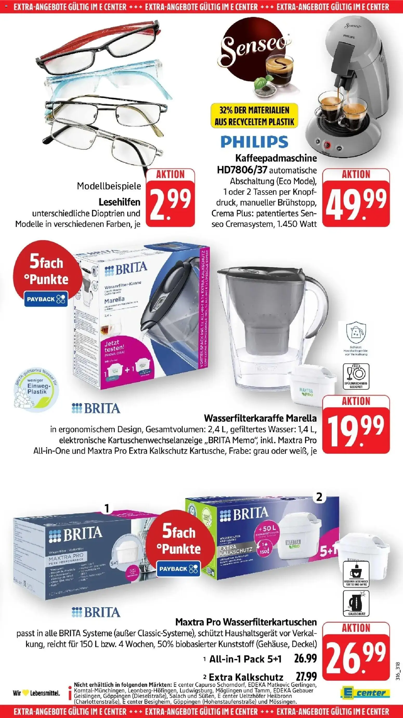 E center Prospekt Biberach	 (ab 04.05.2026) zum Blättern | Seite: 67 | Produkte: Philips, Kaffee, Wasser, Tee