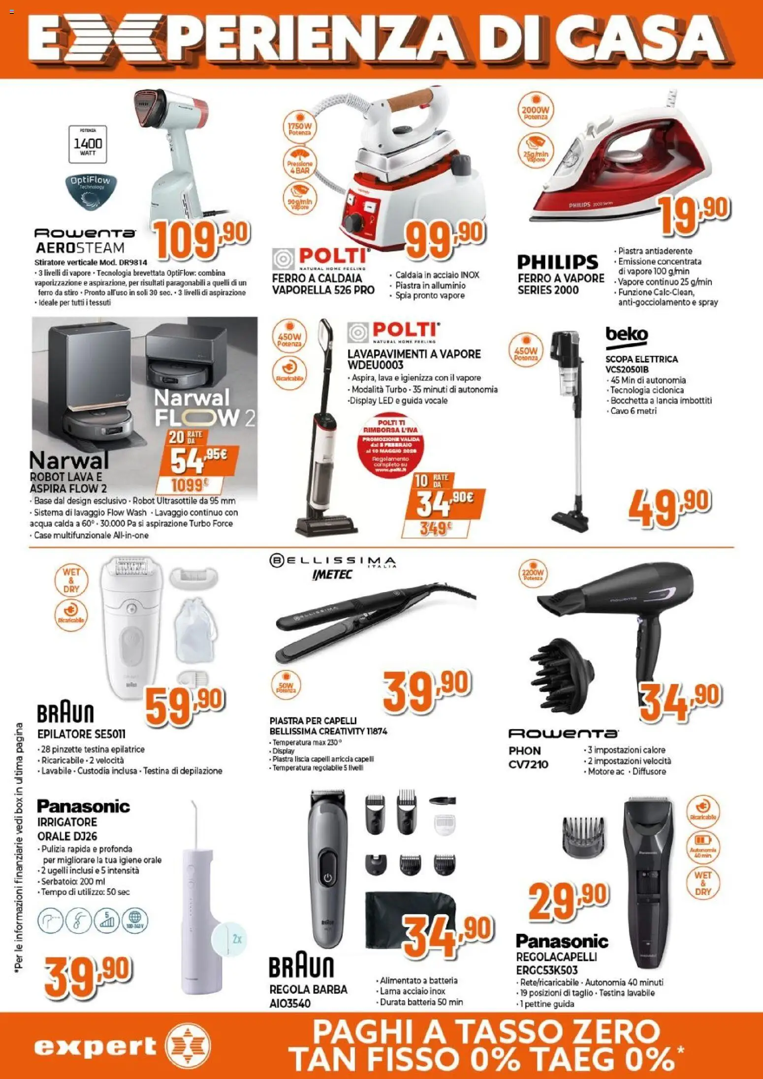 Volantino Expert del 09.04.2026 | Pagina: 17 | Prodotti: Scopa elettrica, Pettine, Irrigatore, Ferro da stiro