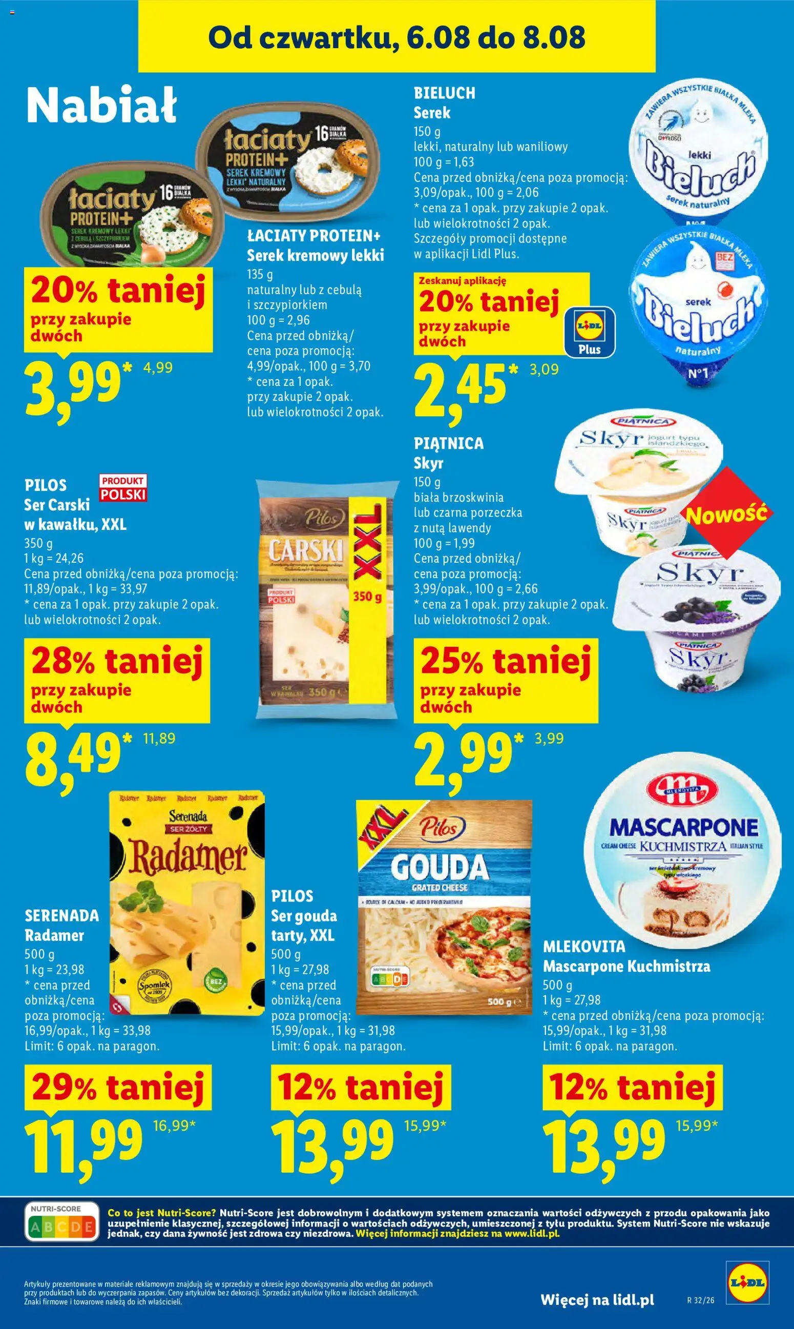 Lidl Polsko leták od 06.08.2026 | Strana: 61 | Produkty: Gouda, Jogurt, Cream cheese, Skyr