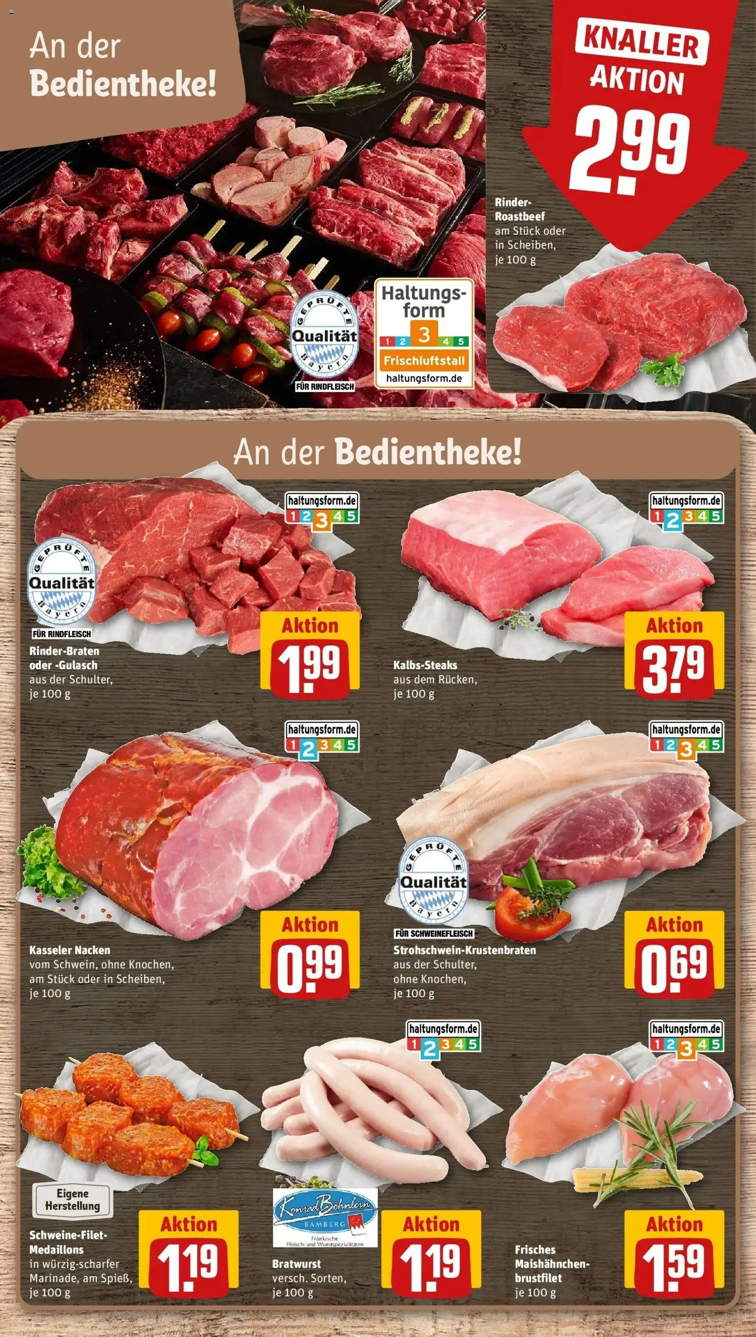 REWE Prospekt ab 19.10.2026 zum Blättern » Angebote | Seite: 10 | Produkte: Rinderbraten, Roastbeef, Kasseler nacken, Rindfleisch