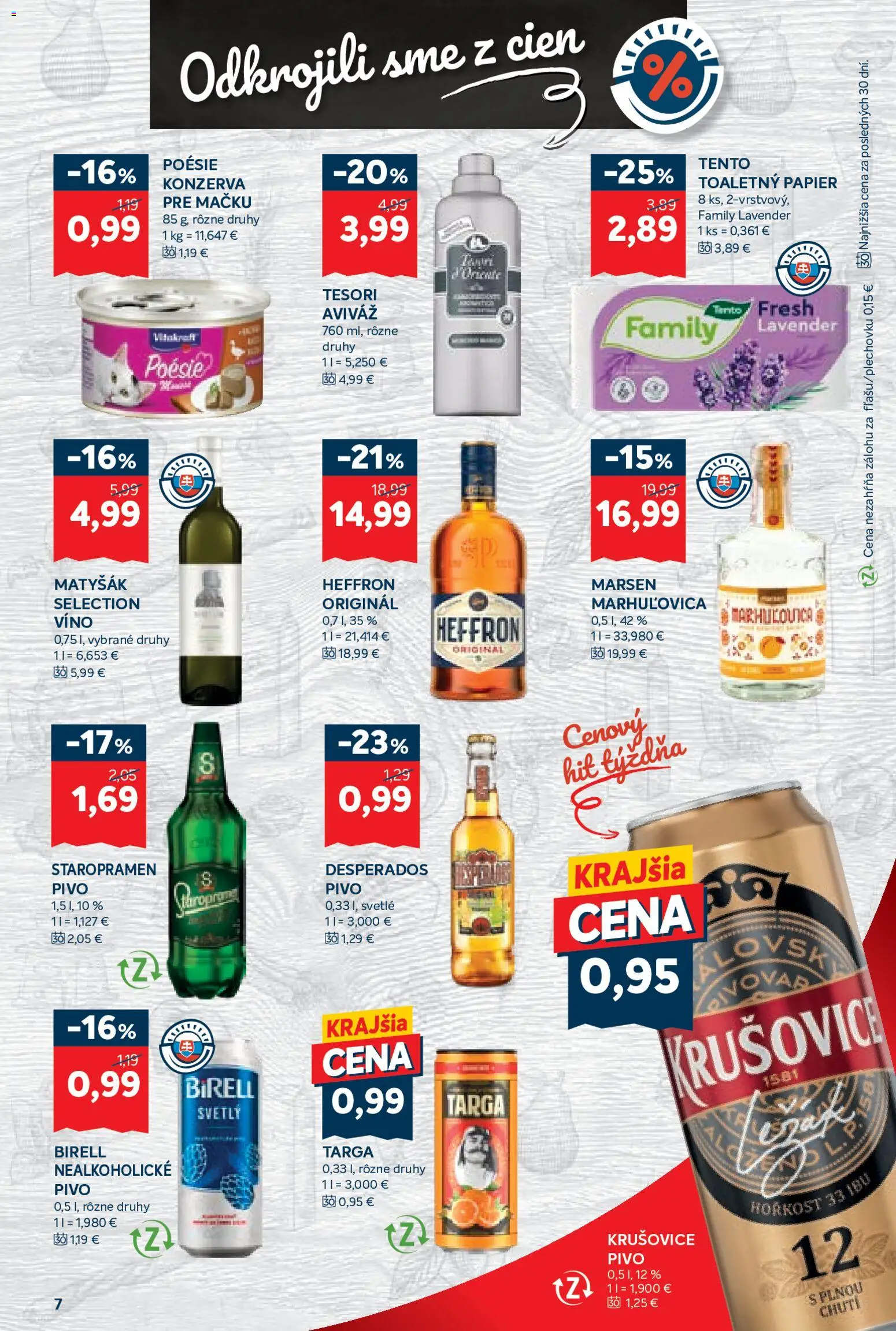 Nové Kraj akcie – leták je platný od 21.05.2026 | Strana: 13 | Produkty: Víno, Desperados, Toaletný papier, Staropramen