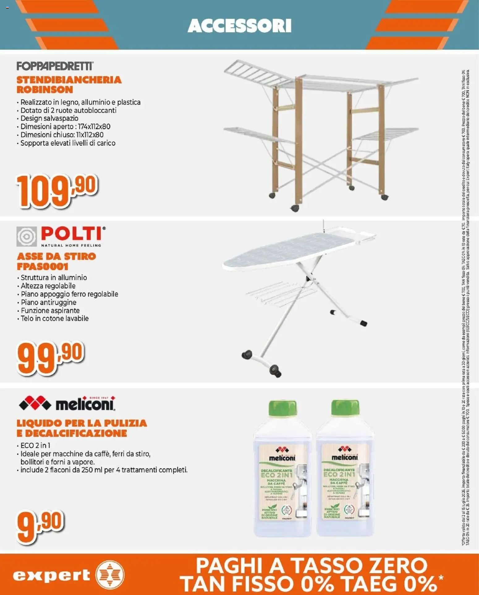 Volantino Expert del 02/07/2026 | Pagina: 11 | Prodotti: Macchina da caffe, Caffè, Stendibiancheria, Alluminio