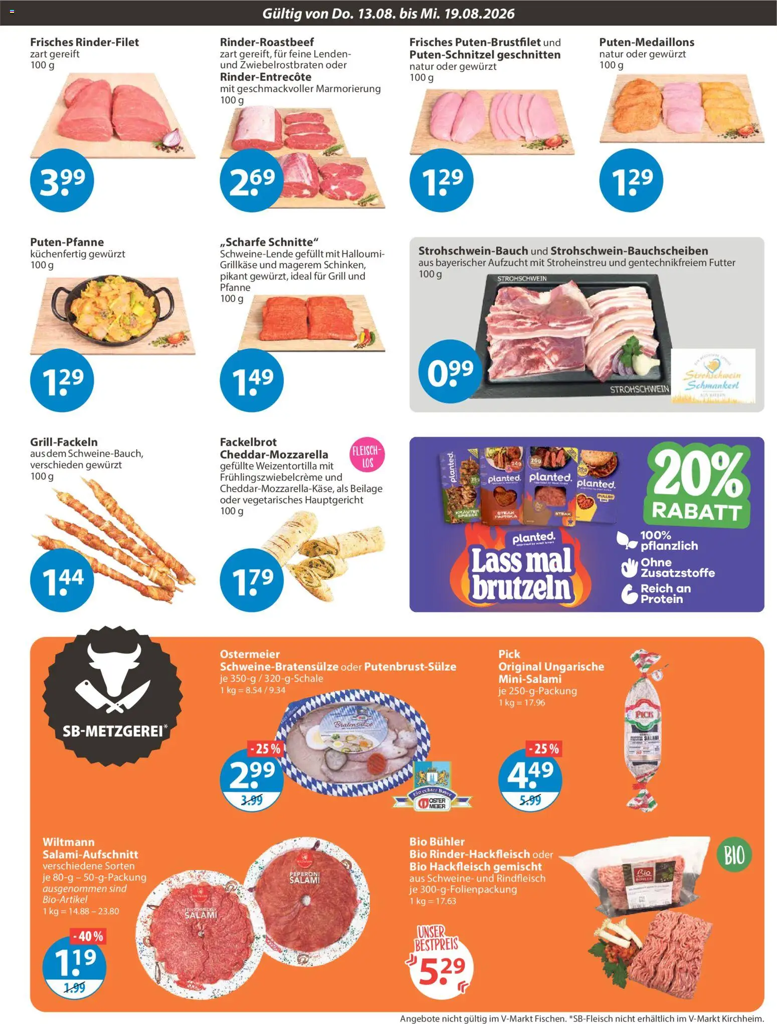 V-Markt Angebote – gültig ab 13.08.2026 | Seite: 3 | Produkte: Grill, Schweinelende, Fleisch, Hackfleisch