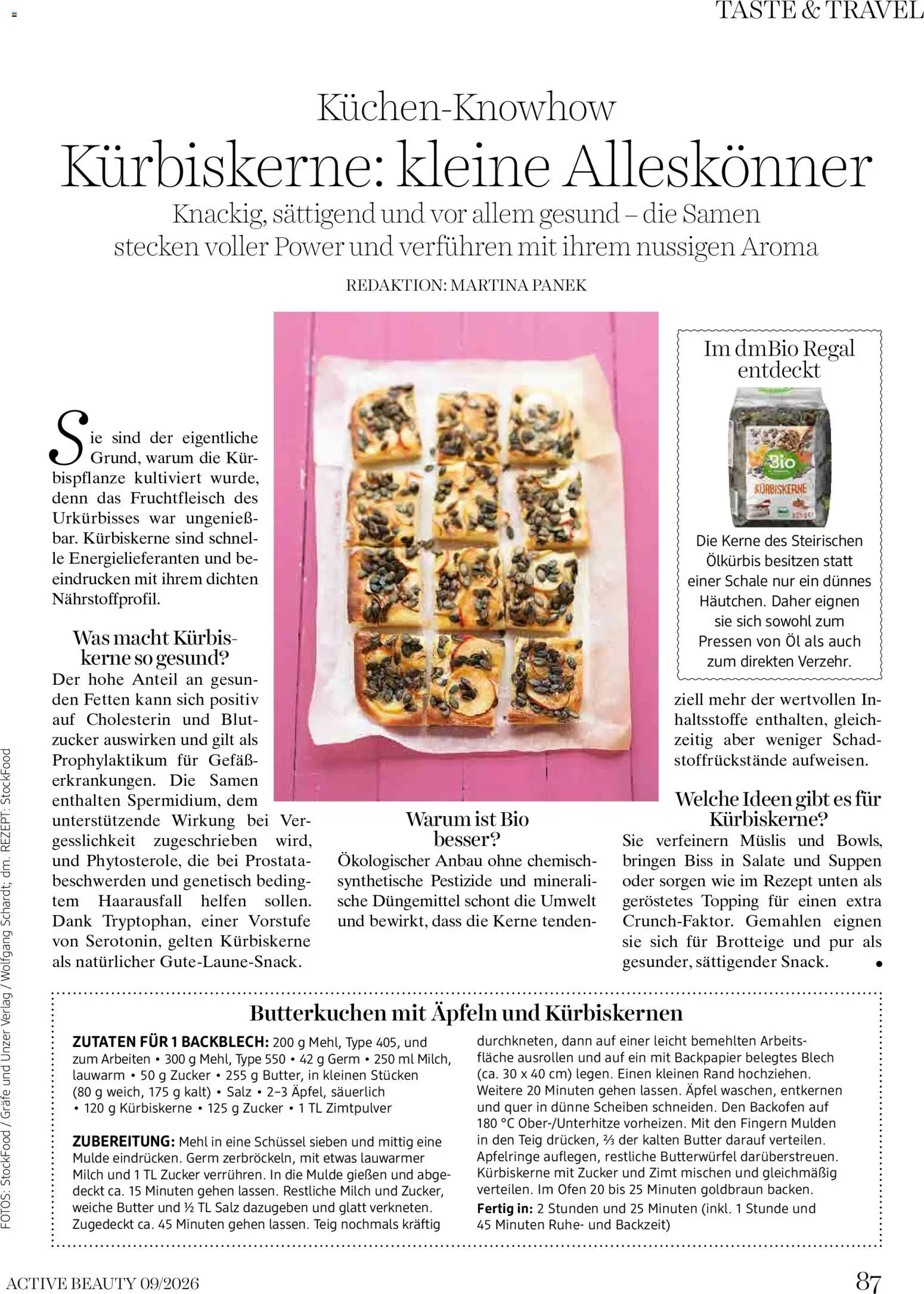dm drogerie markt Active Beauty Magazin 09/2026 gültig ab 01.09.2026 | Seite: 87 | Produkte: Zucker, Kürbis, Mehl, Öl