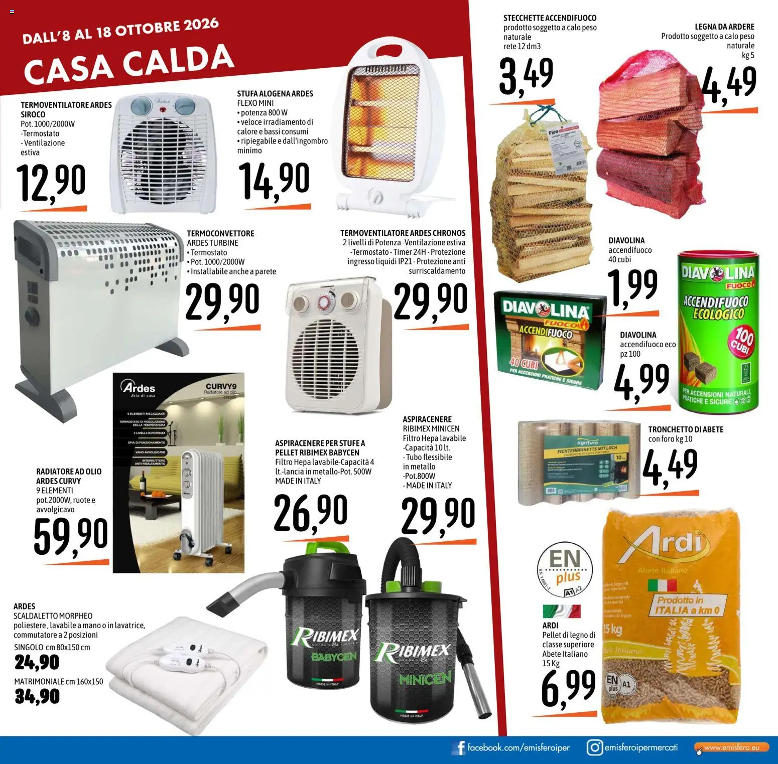 Volantino Emisfero del 08/10/2026 | Pagina: 31 | Prodotti: Olio, Tubo, Aspiracenere, Legna da ardere