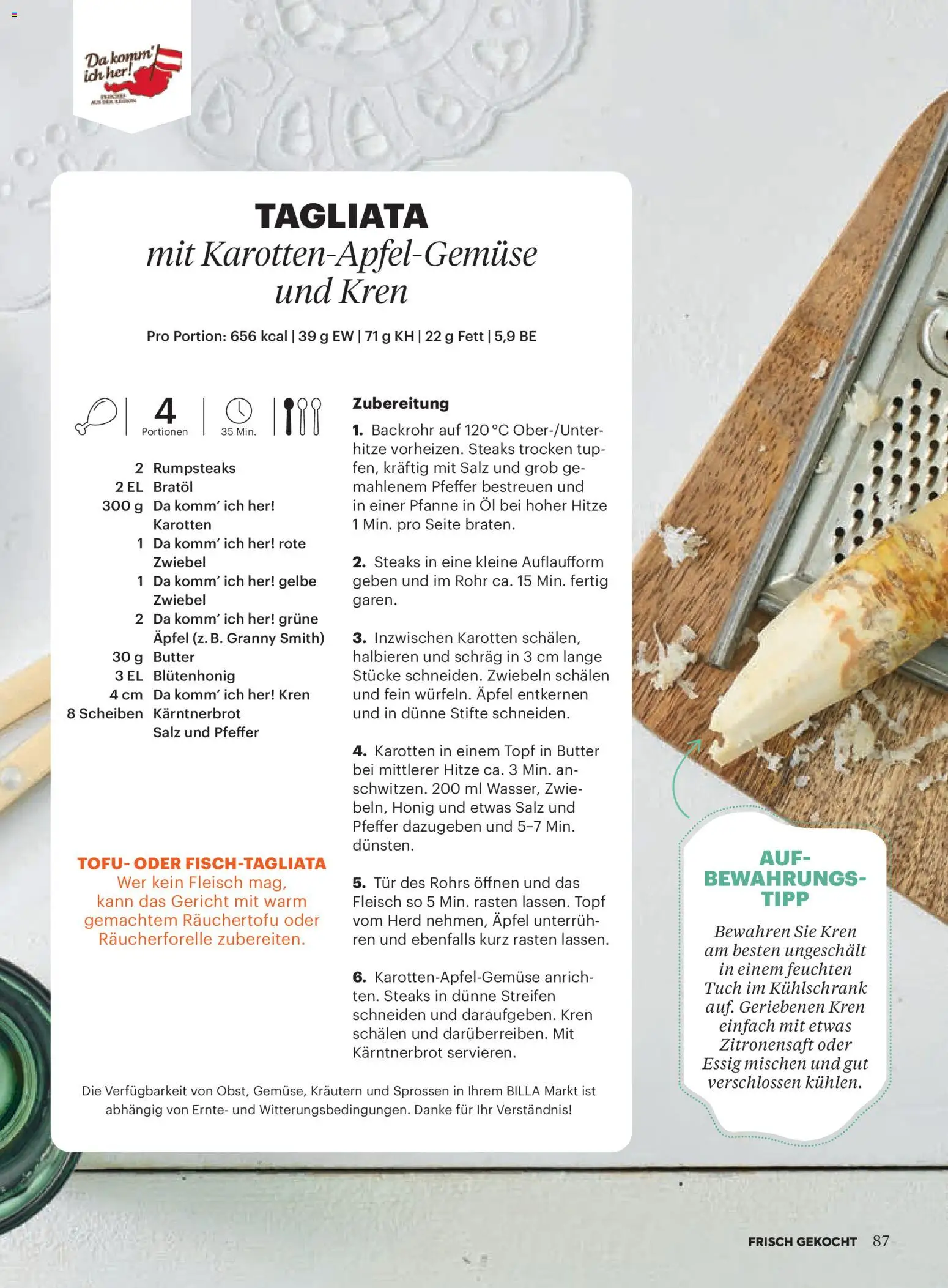 Billa Frisch Gekocht gültig ab 01.05.2026 | Seite: 87 | Produkte: Salz, Butter, Öl, Äpfel