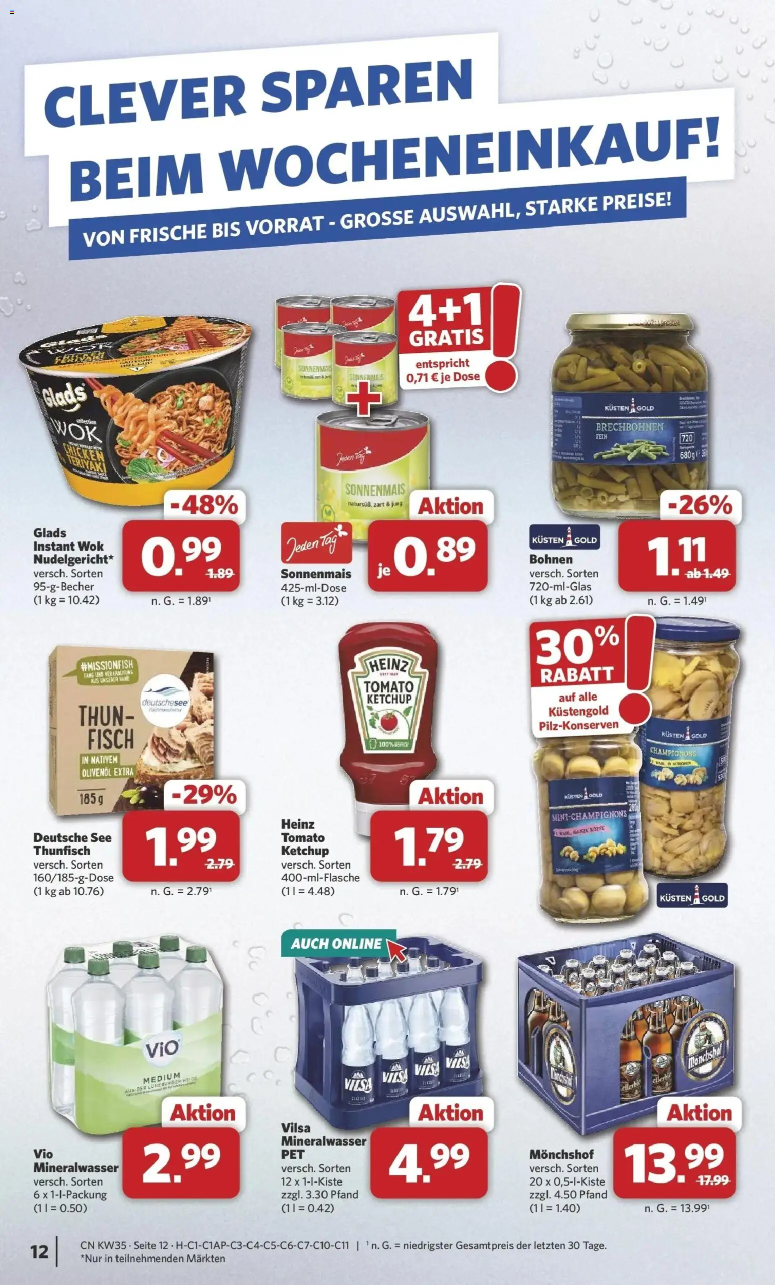 Combi Prospekt Celle (ab 24.08.2026) zum Blättern | Seite: 14 | Produkte: Monchshof, Olivenol, Fisch, Champignons