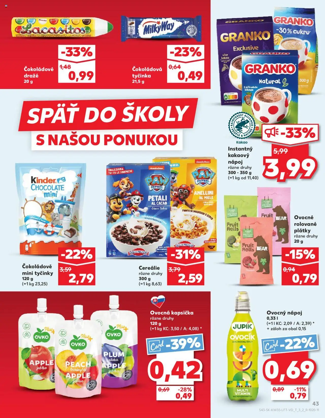 Nové Kaufland akcie – leták je platný od 28.08.2025 | Strana: 43 | Produkty: Jablká, Apple, Cereálie, Granko