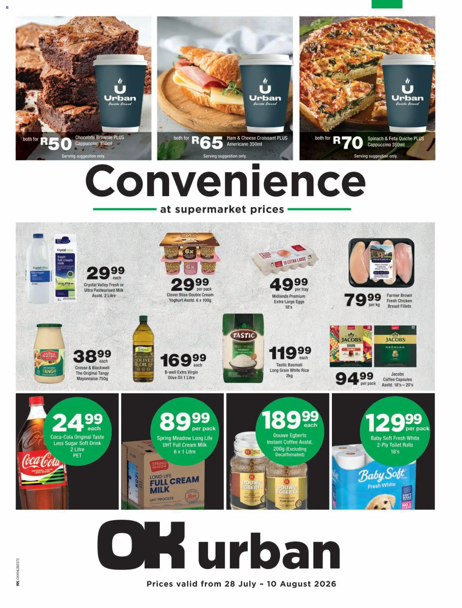 New OK Foods catalogue – valid from 28/07/2026 | Page: 1 | Products: Tray, Cheese, Ham, Cream