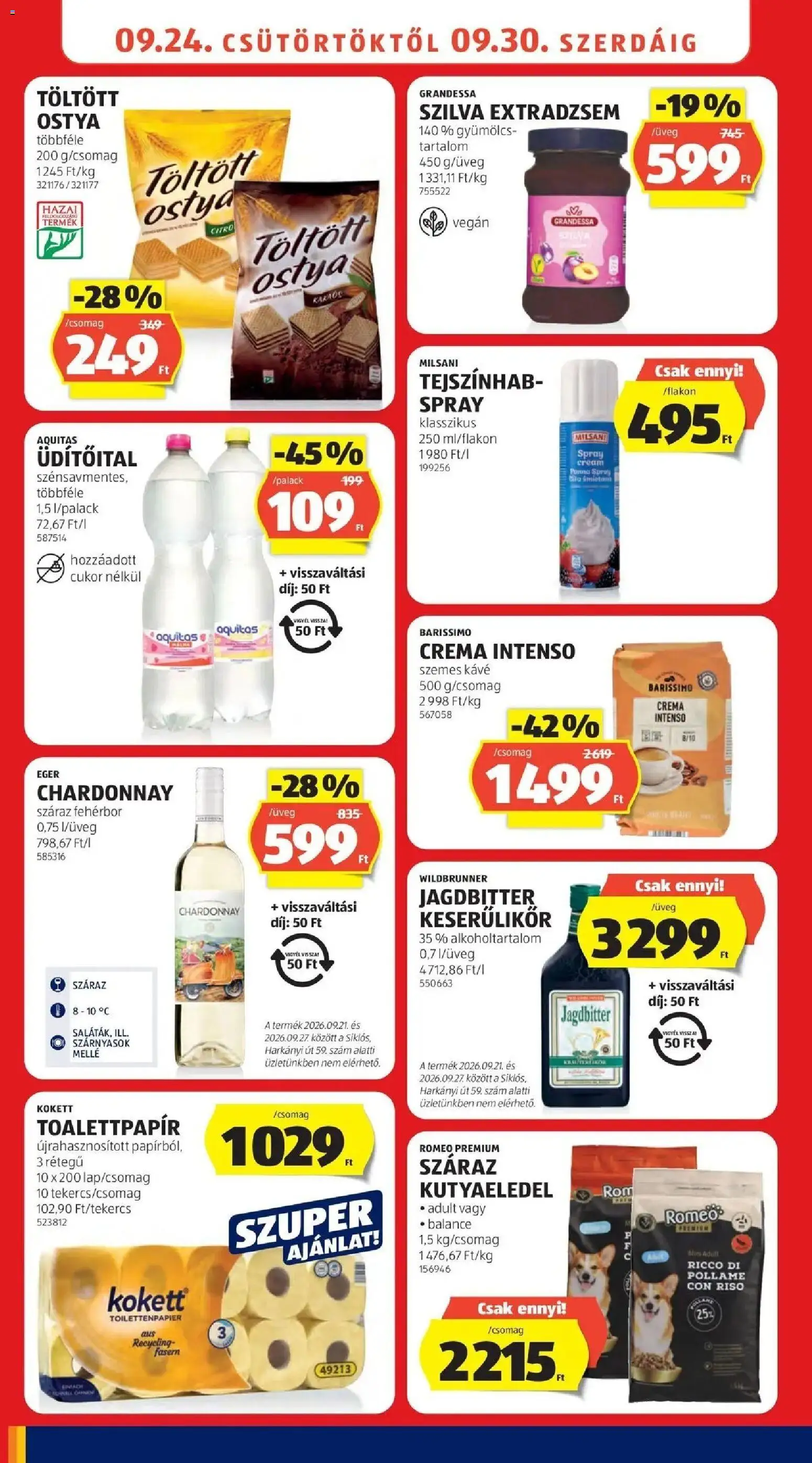 Aldi aktuális akciós újság - 2026.09.19. -tól/töl > akció, lapozható szórólap 🛍️ | Oldal: 8 | Termékek: Kutyaeledel, Kávé, Száraz kutyaeledel, Keserűlikőr