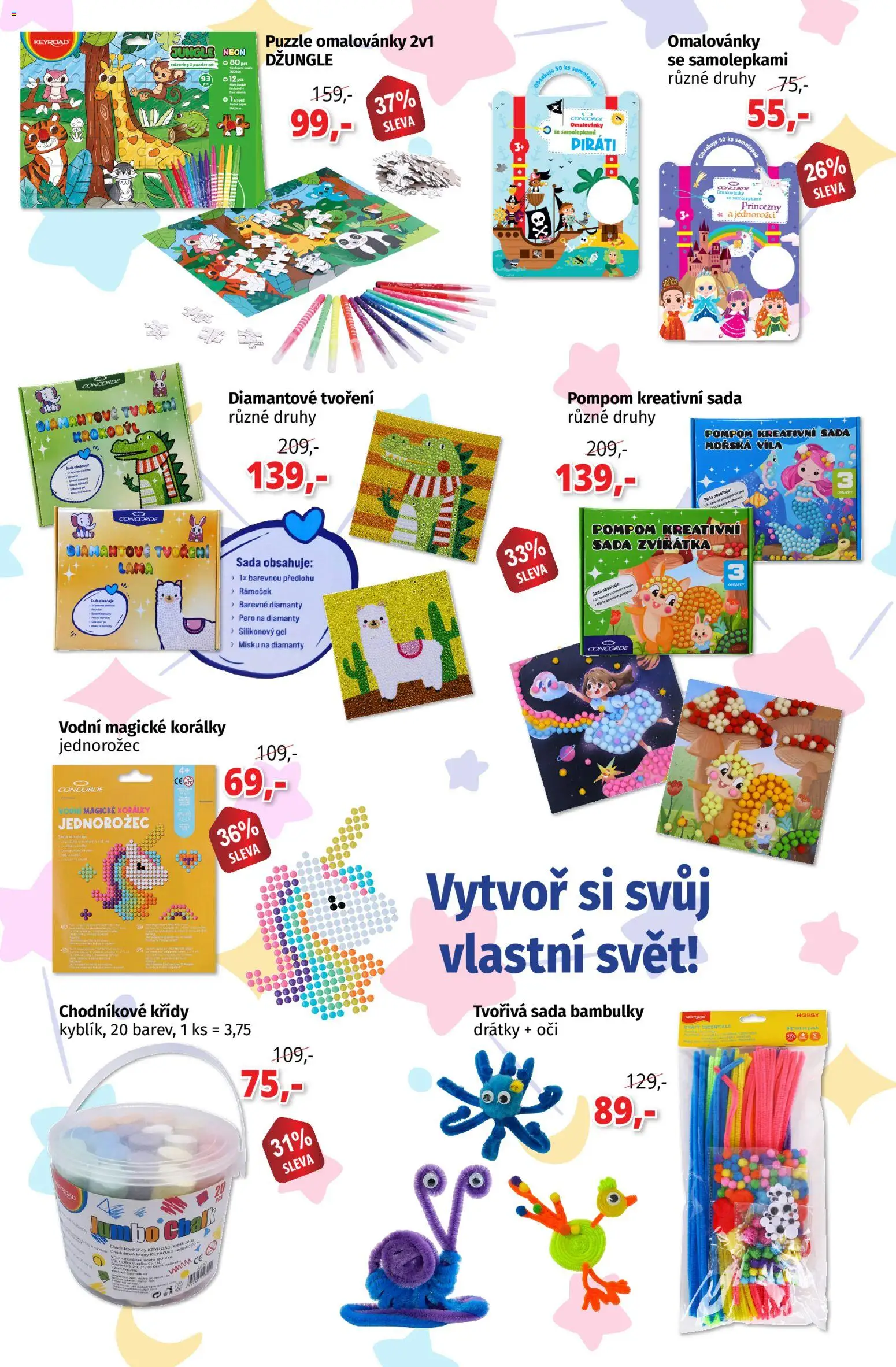 Prior - Akční Nabídka  od 12.05.2026 | Strana: 2 | Produkty: Korálky, PC, Puzzle, Křídy