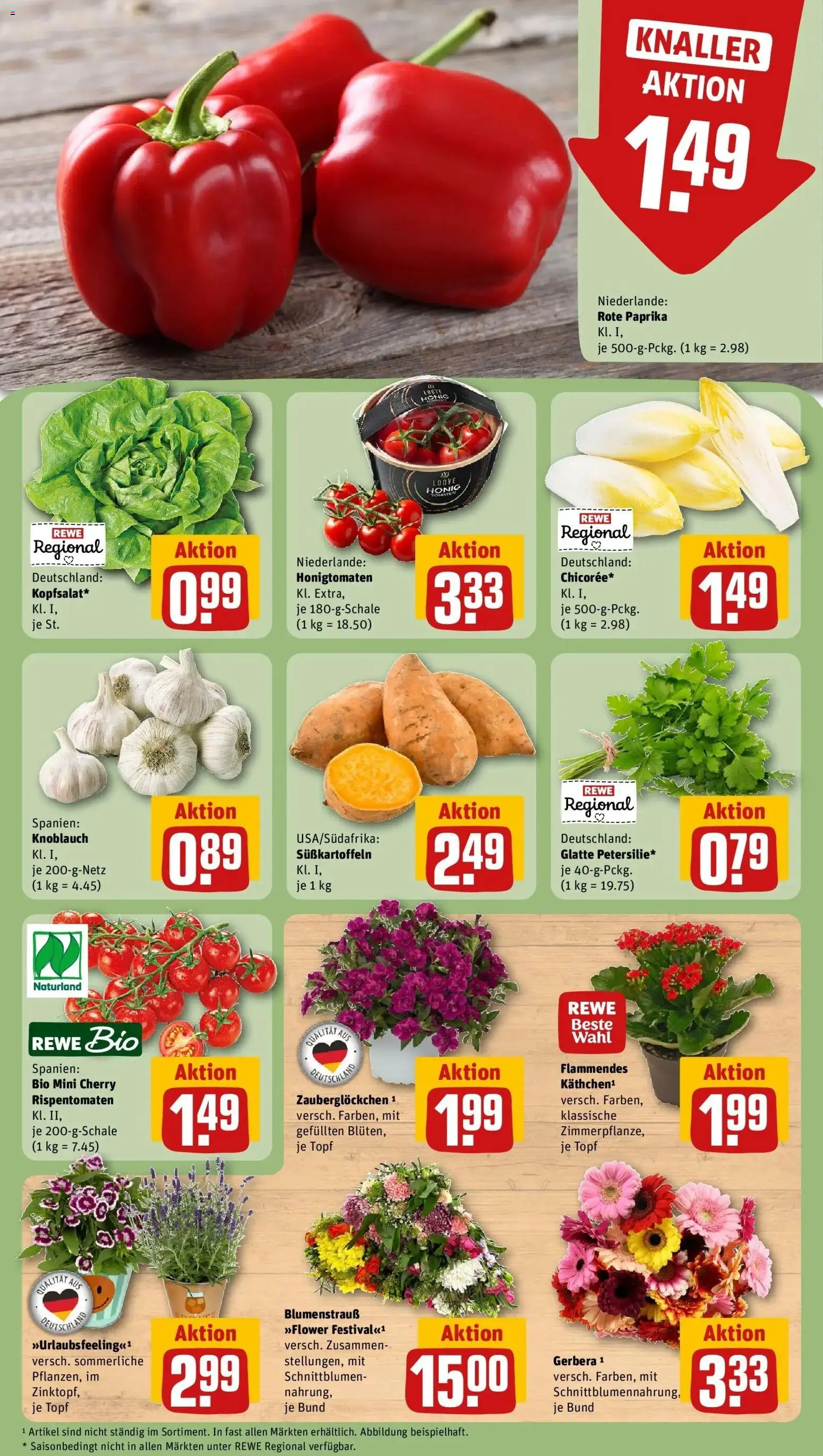 Rewe Prospekt Frechen / Königsdorf – gültig ab 08.06.2026 | Seite: 7 | Produkte: Paprika, Knoblauch