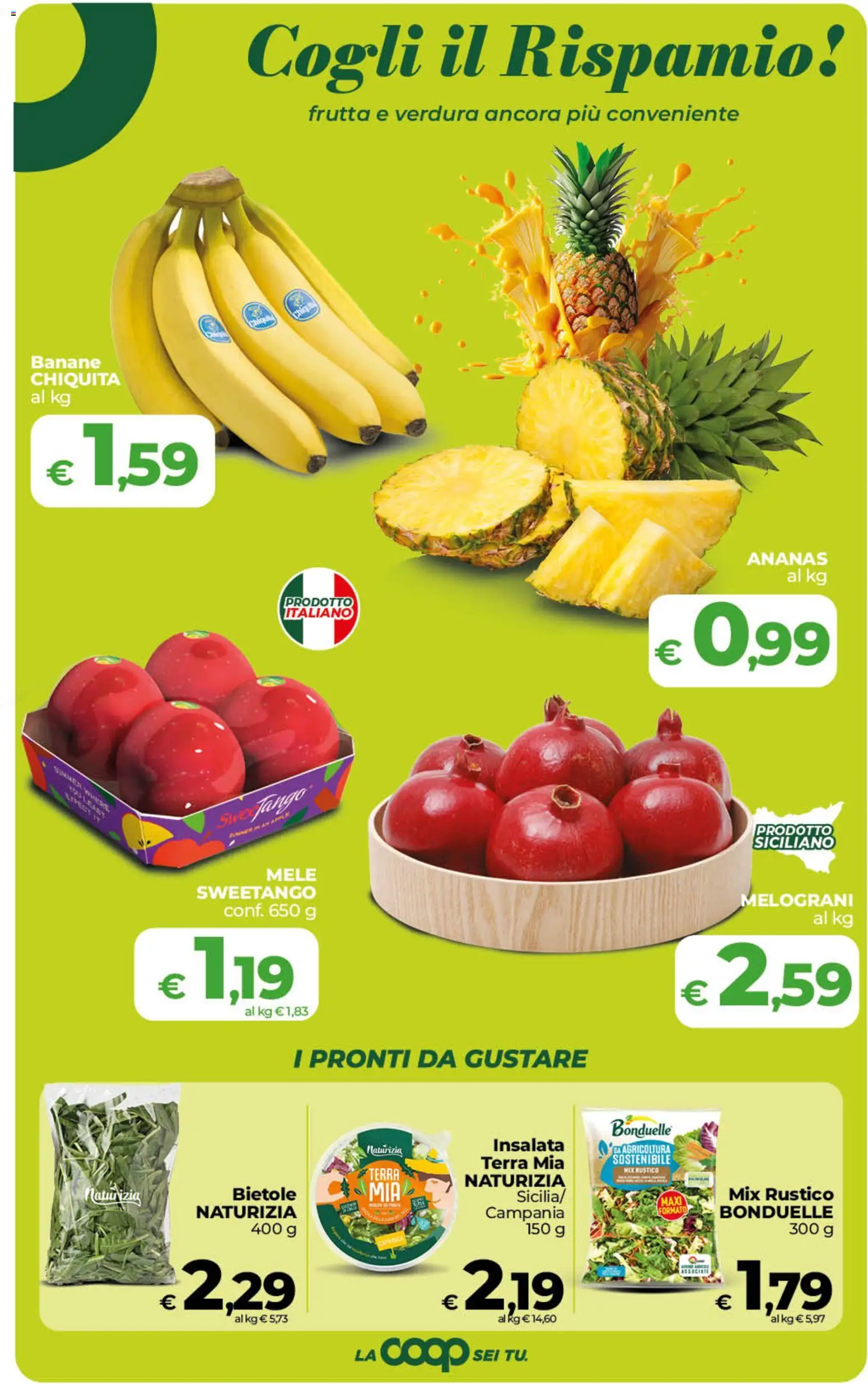Volantino COOP del 22/09/2026 | Pagina: 11 | Prodotti: Mele, Insalata, Frutta, Ananas