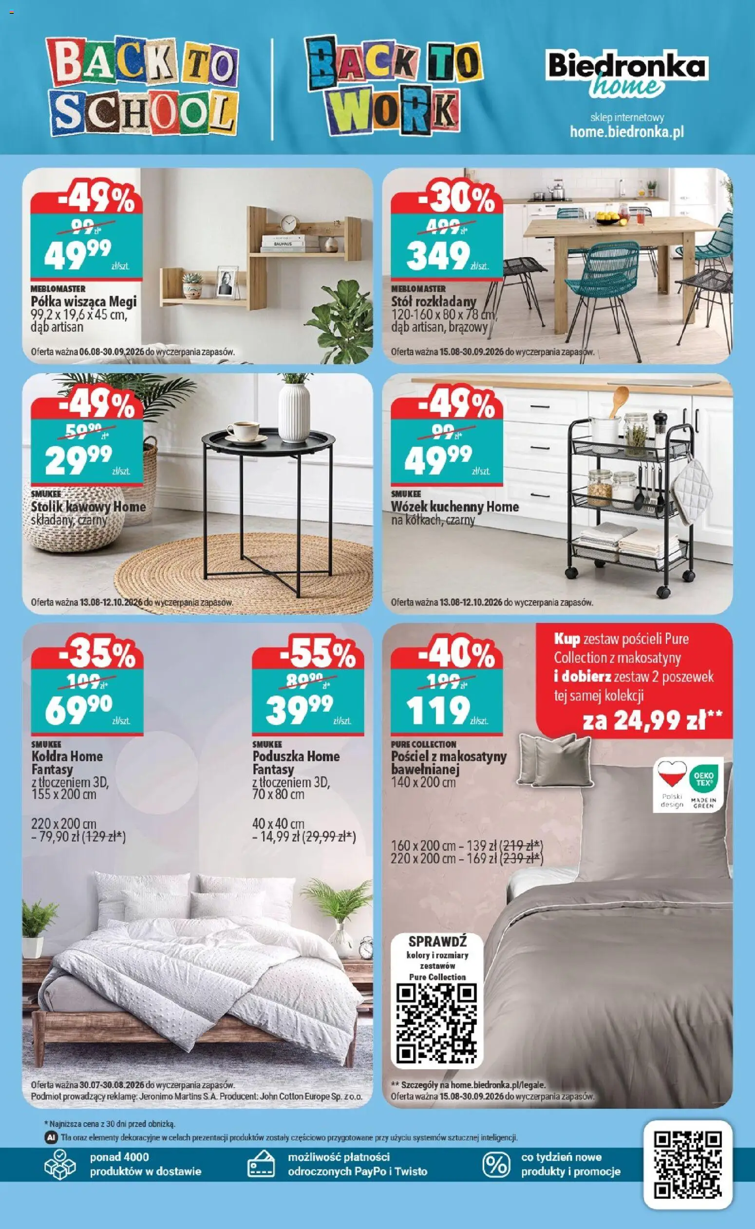 Biedronka gazetka - Home od 15.08.2026 | Strona: 3 | Produkty: Stolik kawowy, Półka, Stół, Kołdra