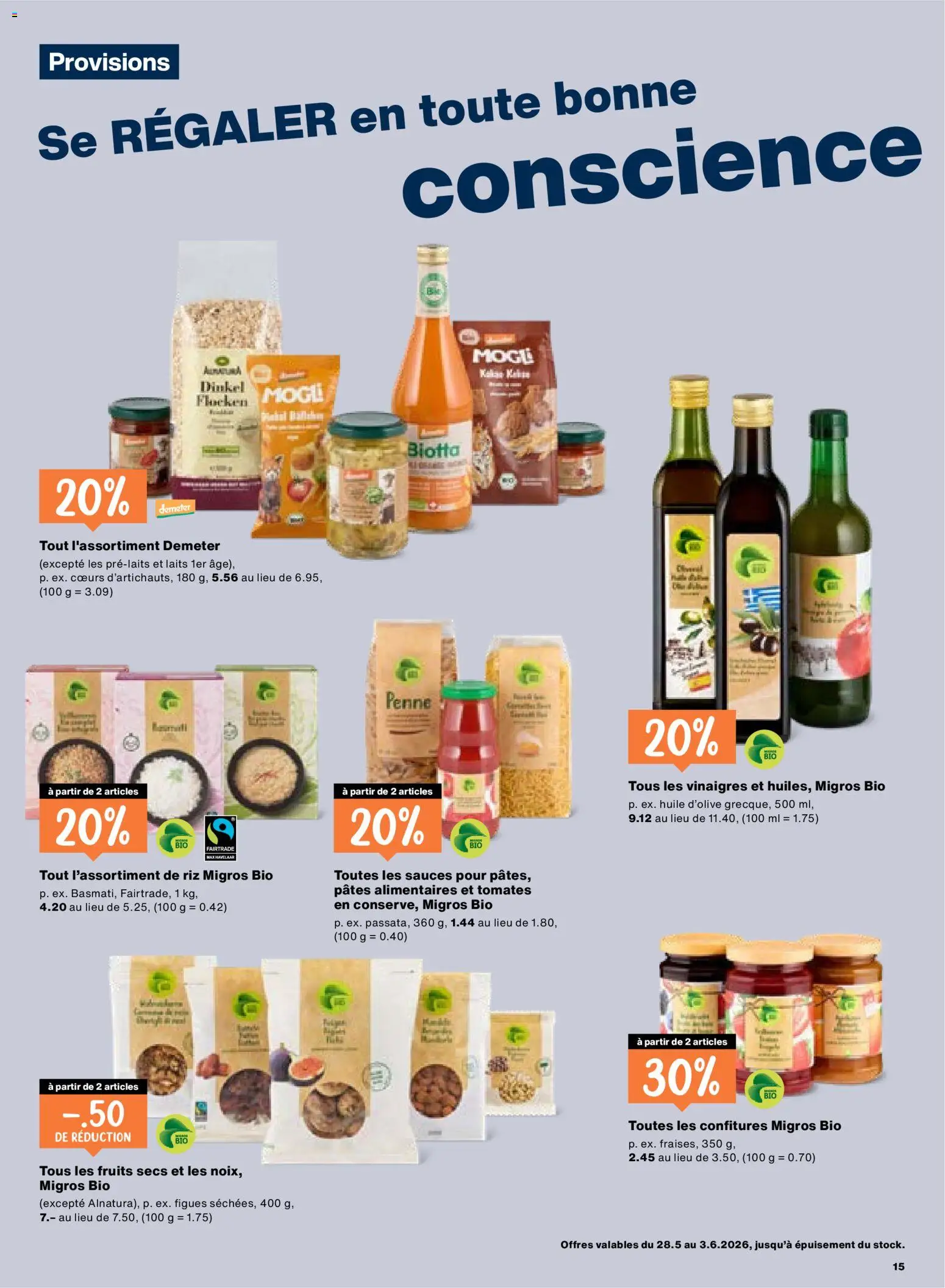 Migros aktionen FR – gültig ab 28.05.2026 | Seite: 15 | Produkte: Pasta, Flocken