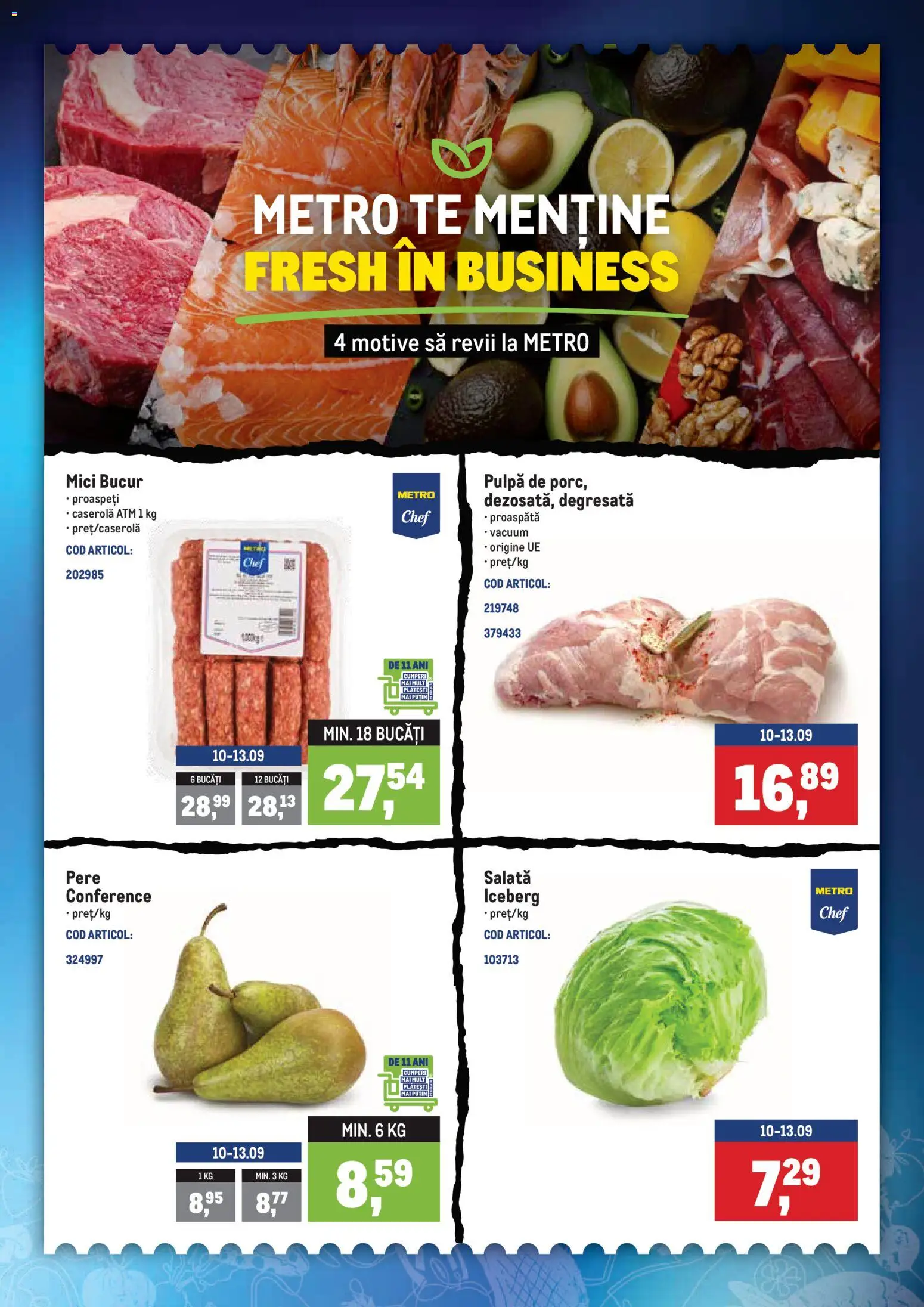Noul catalog Metro – valabil de la 07.09.2026 | Pagină: 2 | Produse: Caserola, Mici, Salată, Pere