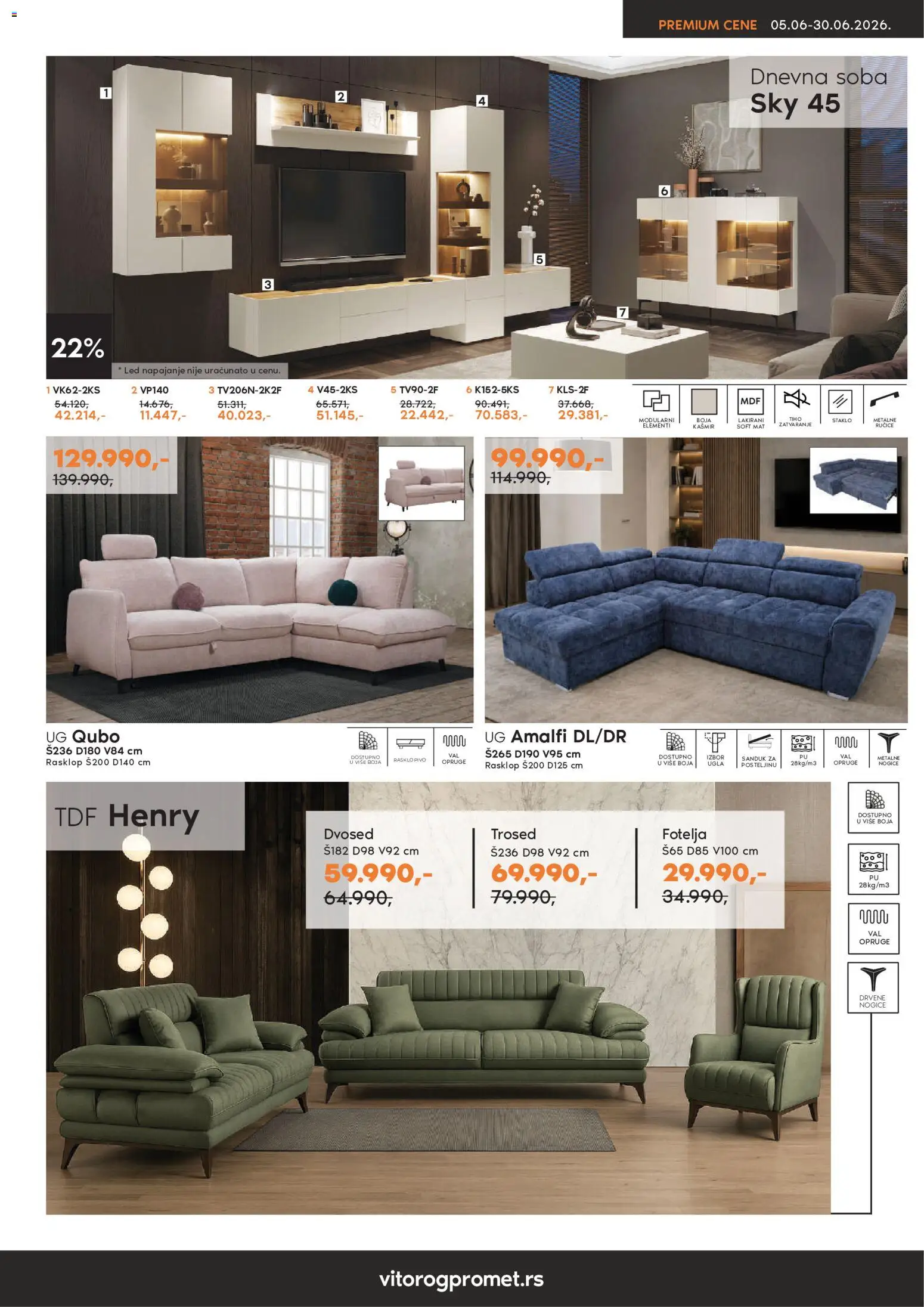 Vitorog katalog - važi od 05.06.2026 | Strana: 3 | Proizvode: Fotelja, Trosed, Dvosed, Pivo