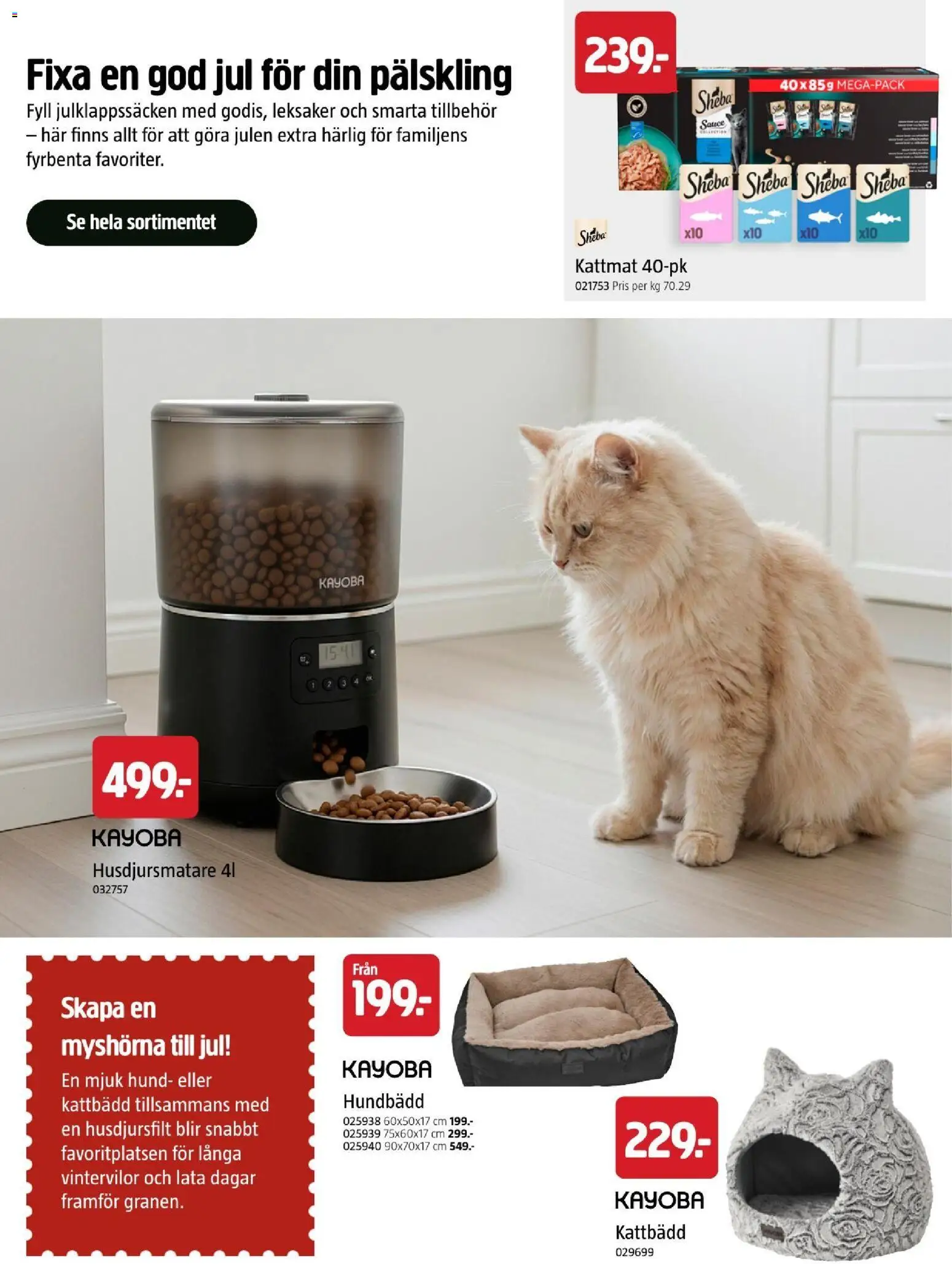 Jula reklamblad aktuell från 22/10/2026 | Sida: 52 | Produkter: Kattbädd, Leksaker, Tillbehör, Kattmat