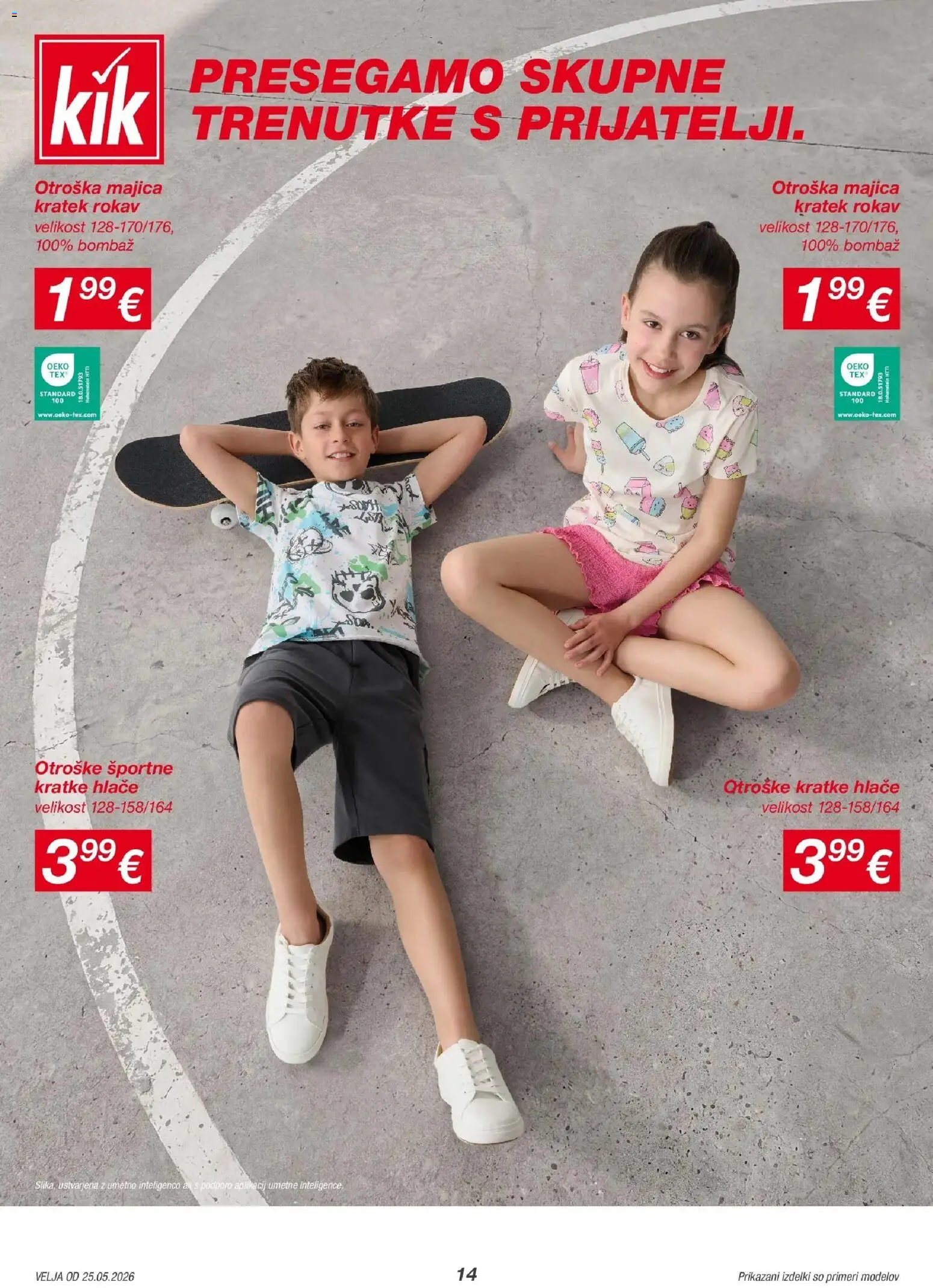 Novi Kik katalog ponudbe – veljaven od 21.05.2026 | Stran: 14 | Izdelki: Majica, Hlace, Kratke hlace