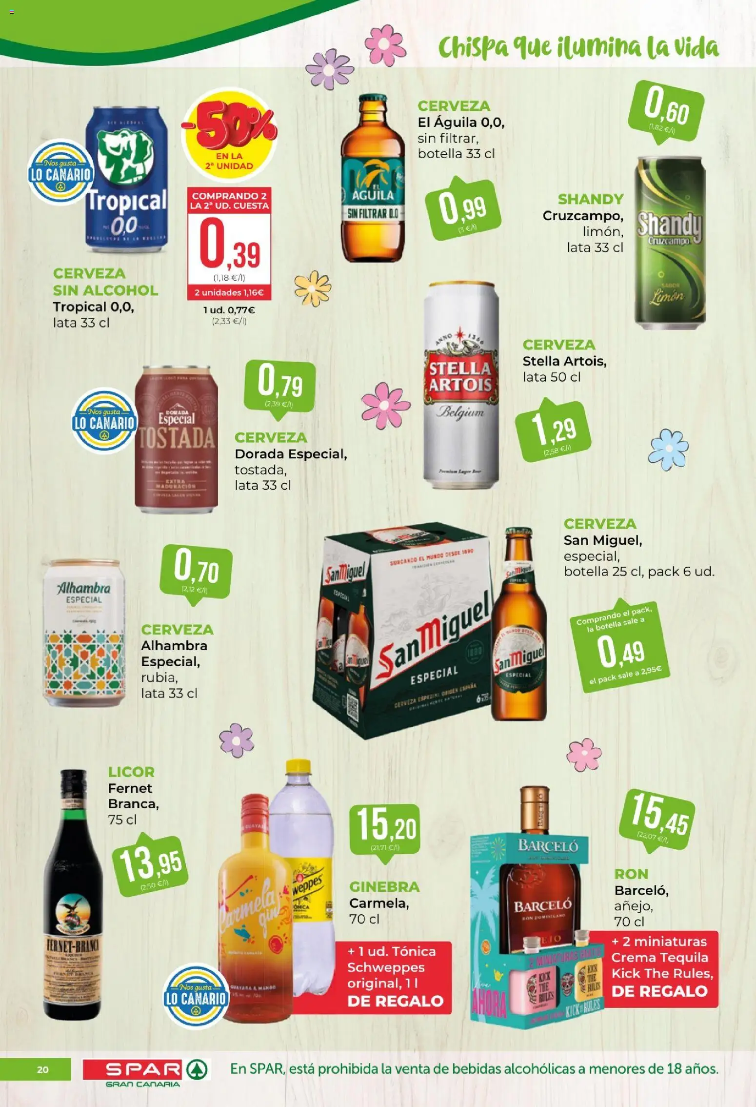 Spar folleto │ válido desde el 17.04.2026 | Página: 20 | Productos: Licor, Ροδάκινα, Ginebra, Crema