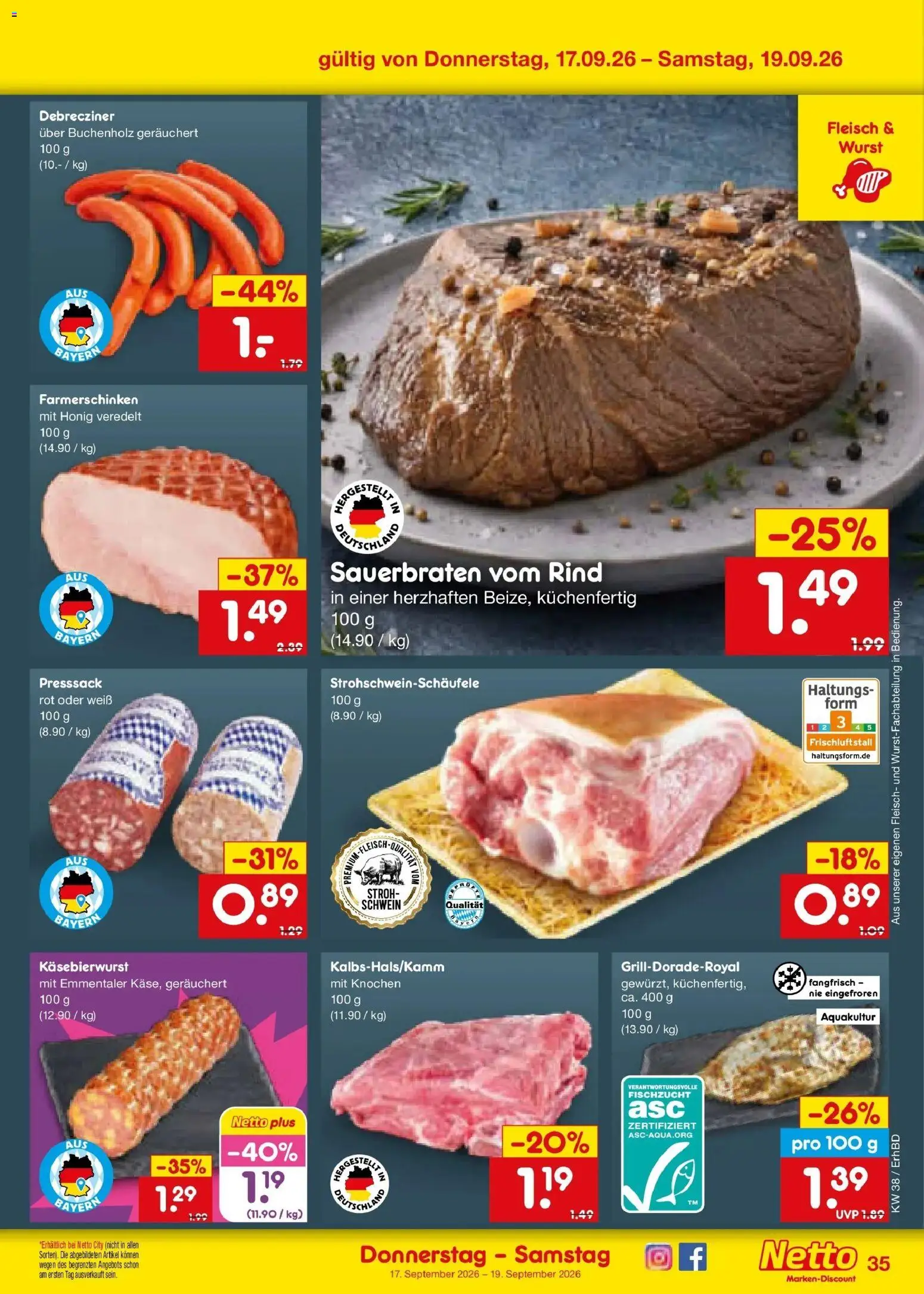 Netto Marken-Discount Prospekt Velden – gültig ab 14.09.2026 | Seite: 49 | Produkte: Wurst, Fleisch