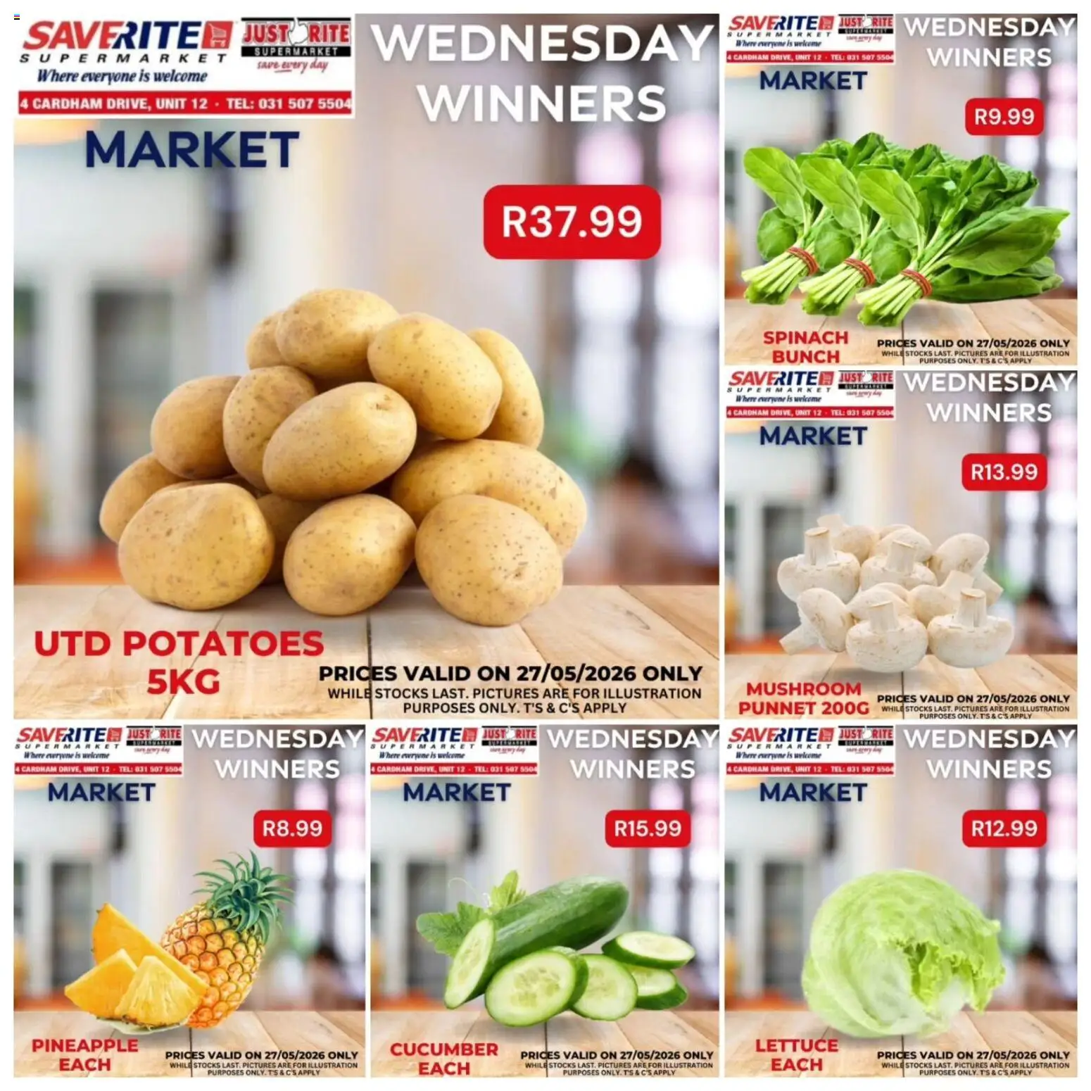 New Saverite catalogue – valid from 27.05.2026 | Page: 2 | Products: Pineapple, Potatoes, Lettuce